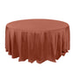 Terracotta Polyester Round Tablecloth 132 Inch No Seams