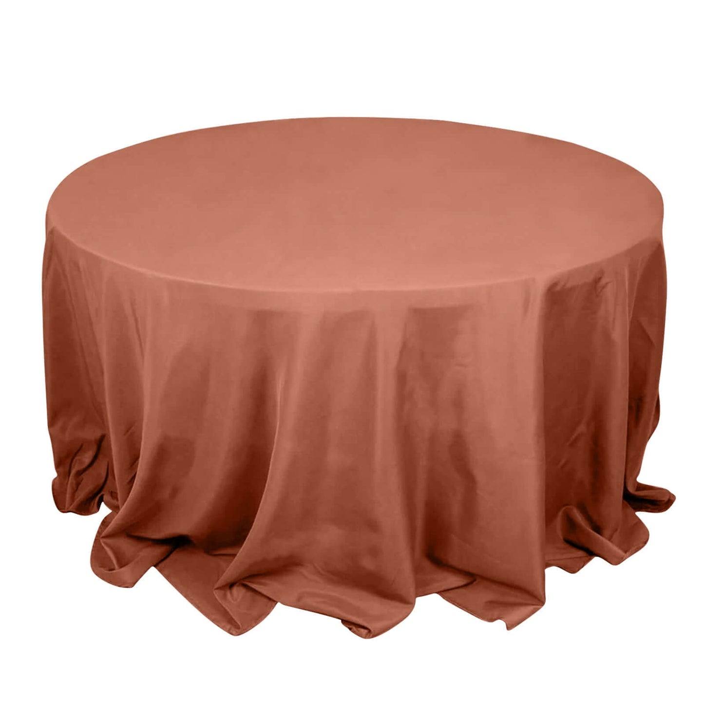 132inch Terracotta 200 GSM Seamless Premium Polyester Round Tablecloth