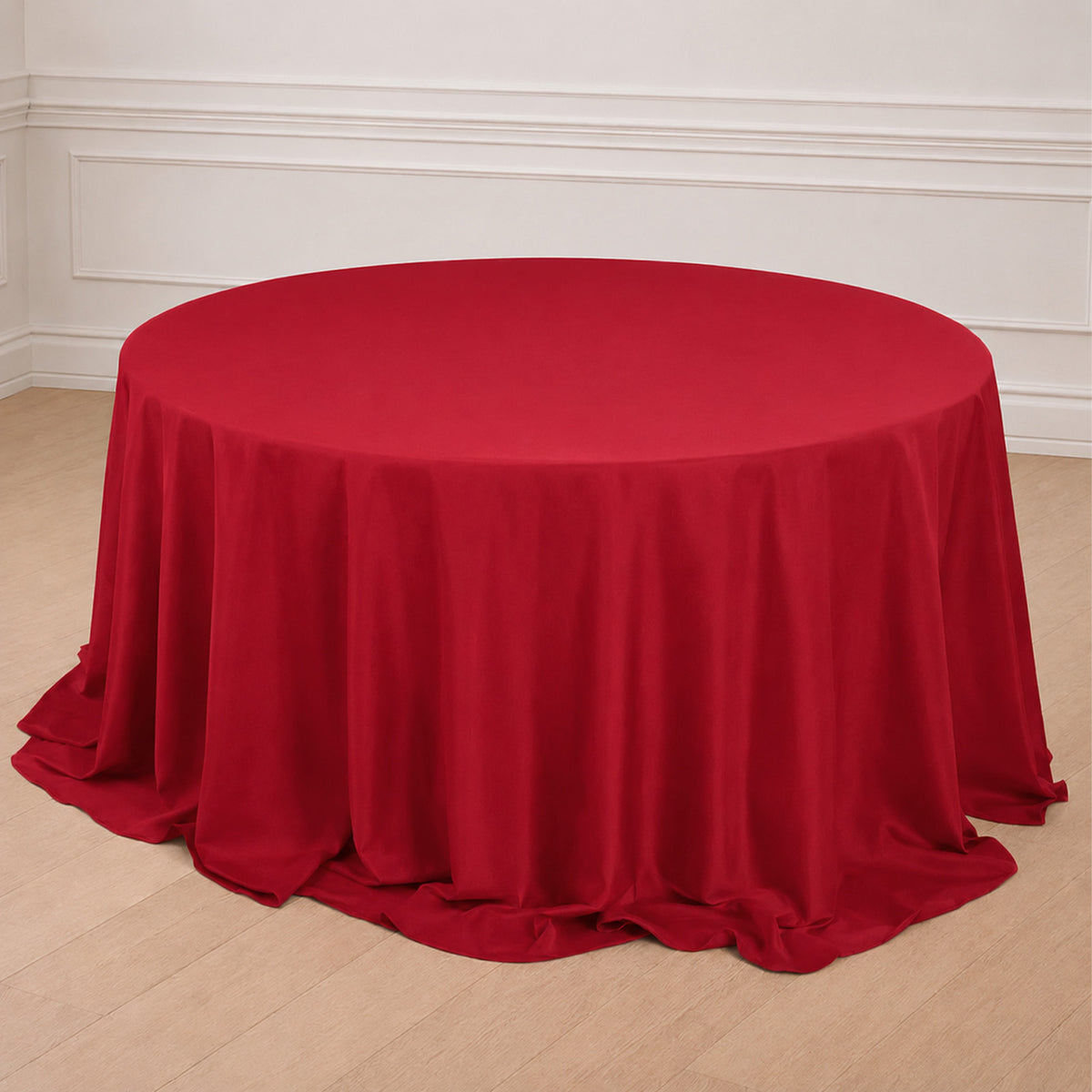 132" Wine Seamless Polyester Round Tablecloth