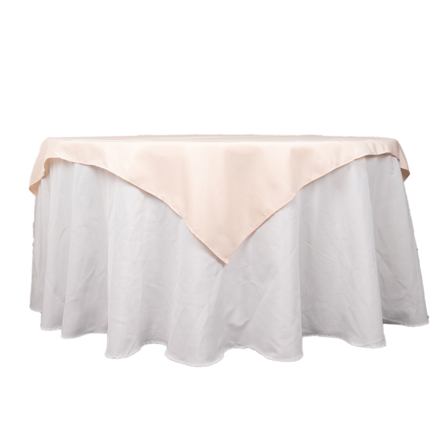 54" Blush Premium Polyester Square Table Overlay - 220GSM