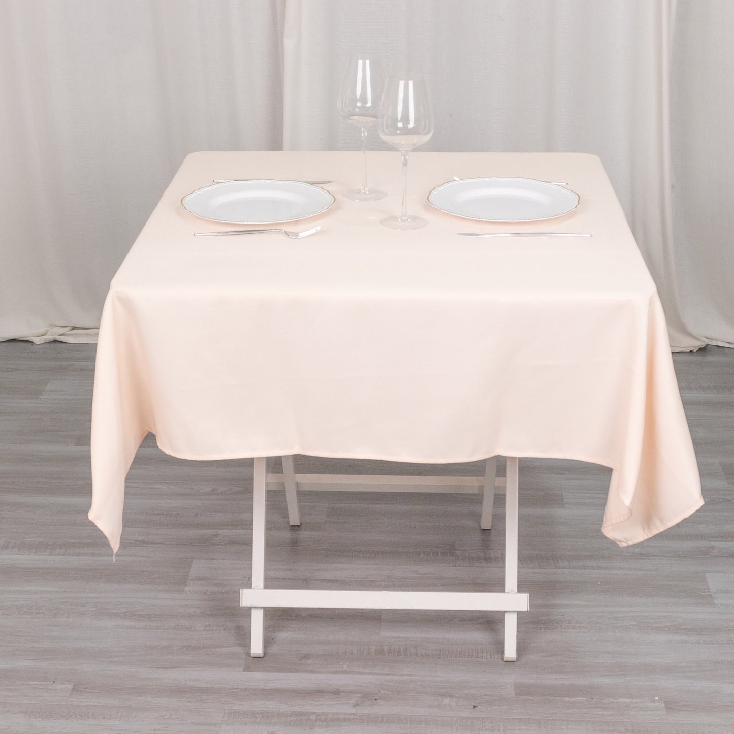 54" Blush Premium Polyester Square Tablecloth - 220GSM