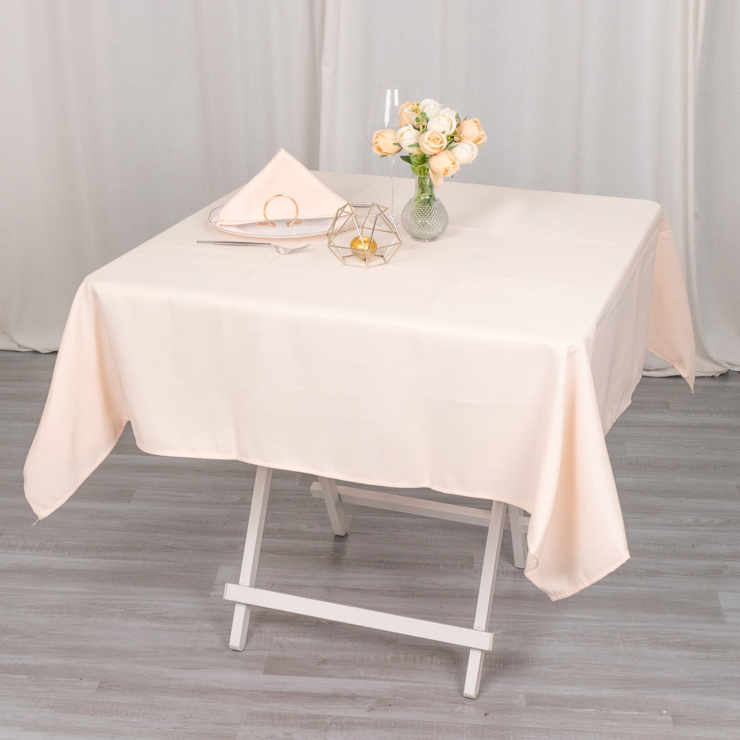 54" Blush Premium Polyester Square Tablecloth - 220GSM