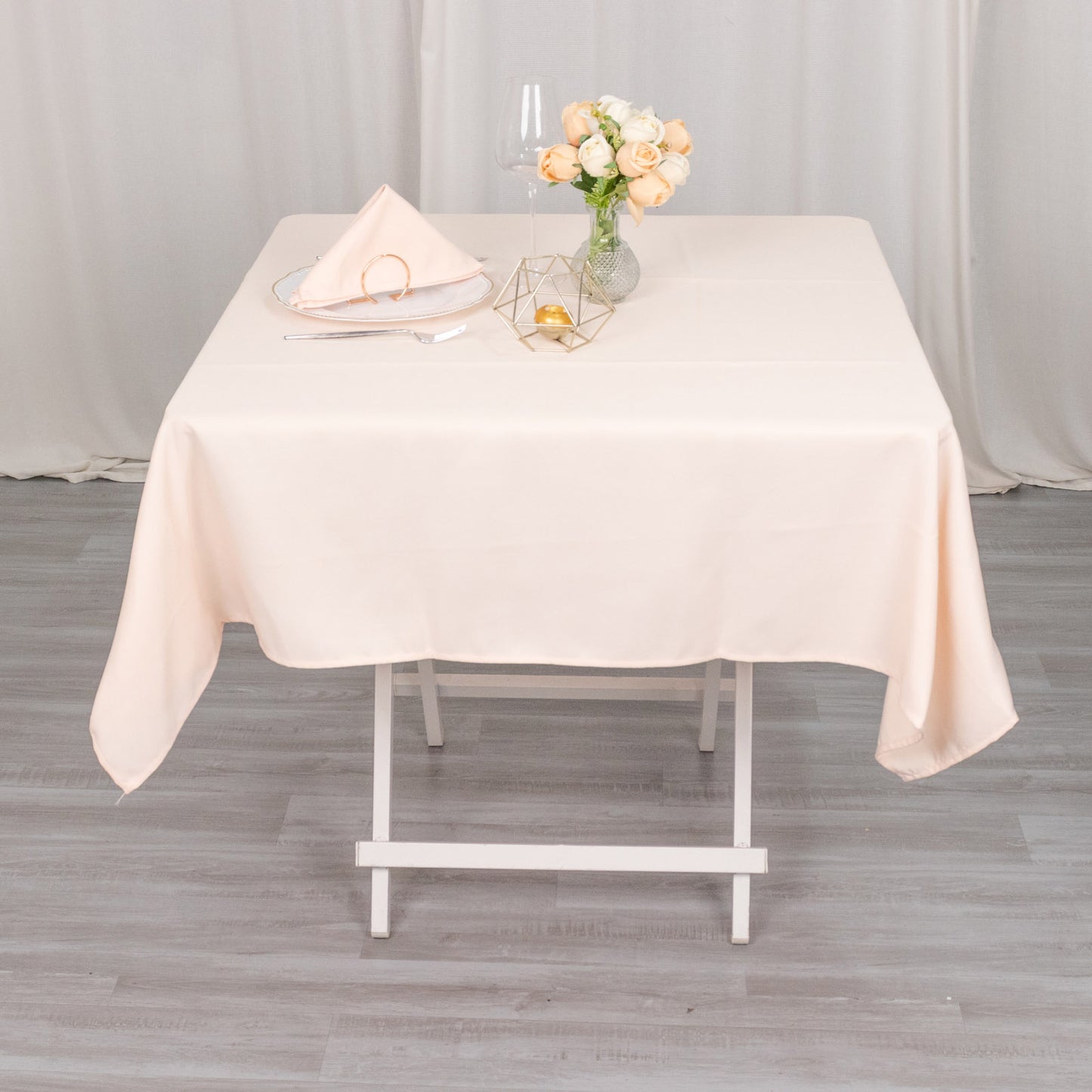 54" Blush Premium Polyester Square Tablecloth - 220GSM