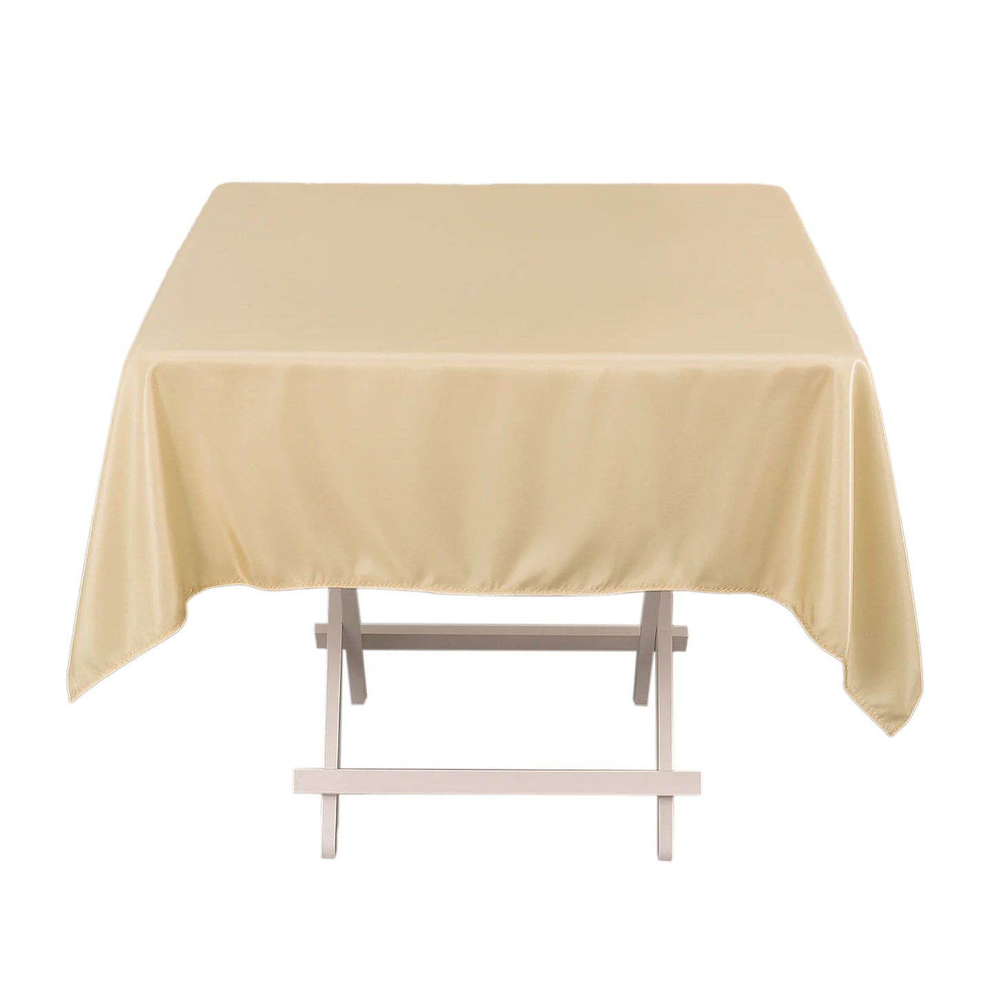 54" Beige Premium Polyester Square Tablecloth - 220GSM