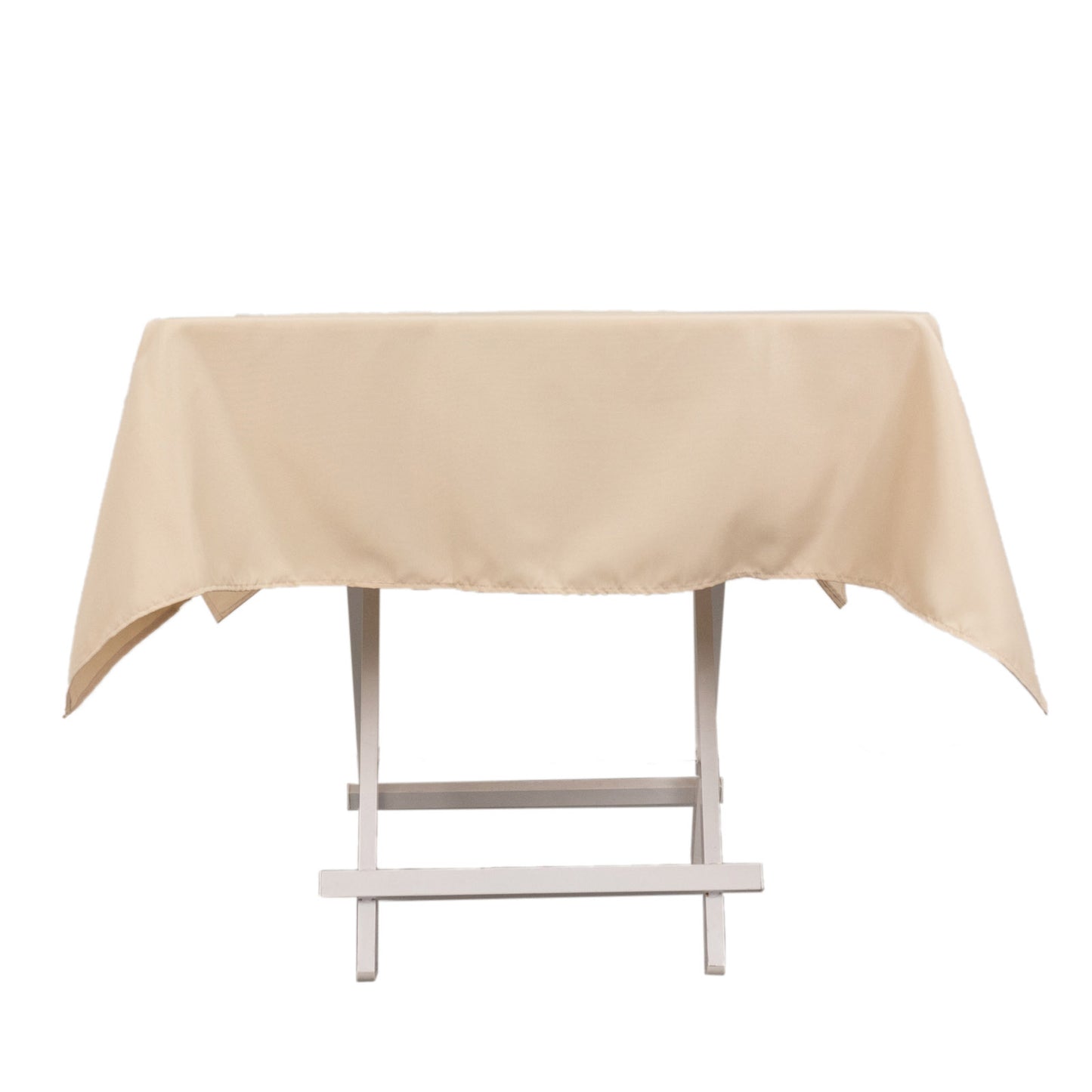 54" Beige Premium Polyester Square Tablecloth - 220GSM