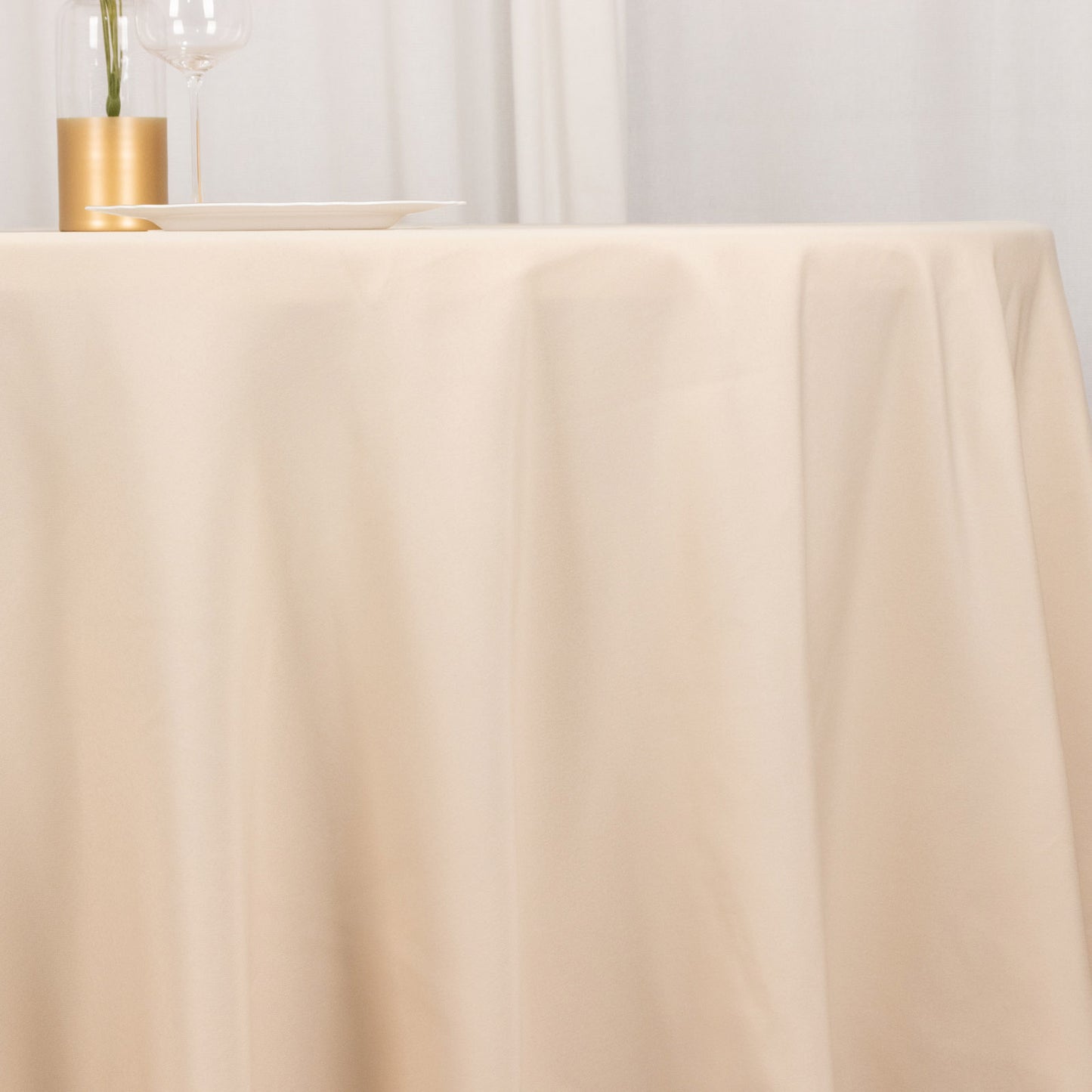 54" Beige Premium Polyester Square Tablecloth - 220GSM