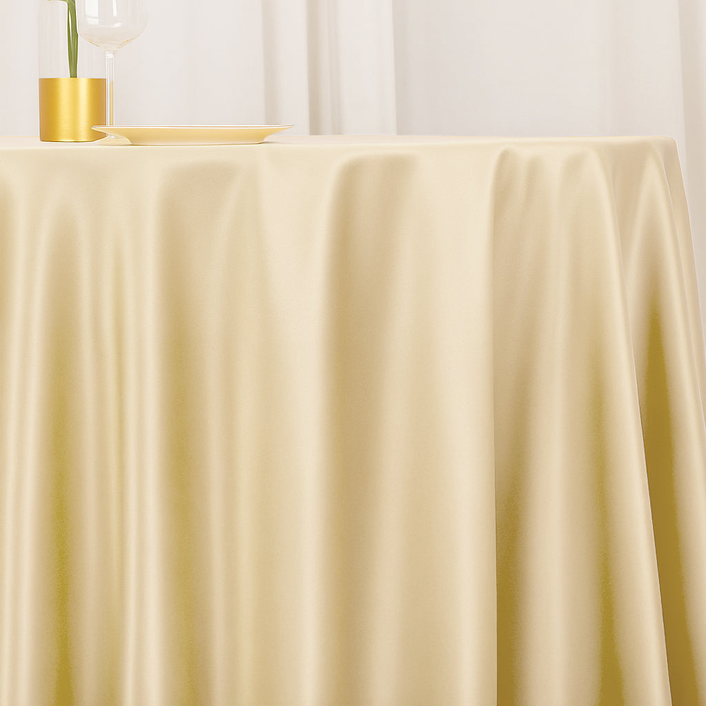 54" Beige Premium Polyester Square Tablecloth - 220GSM