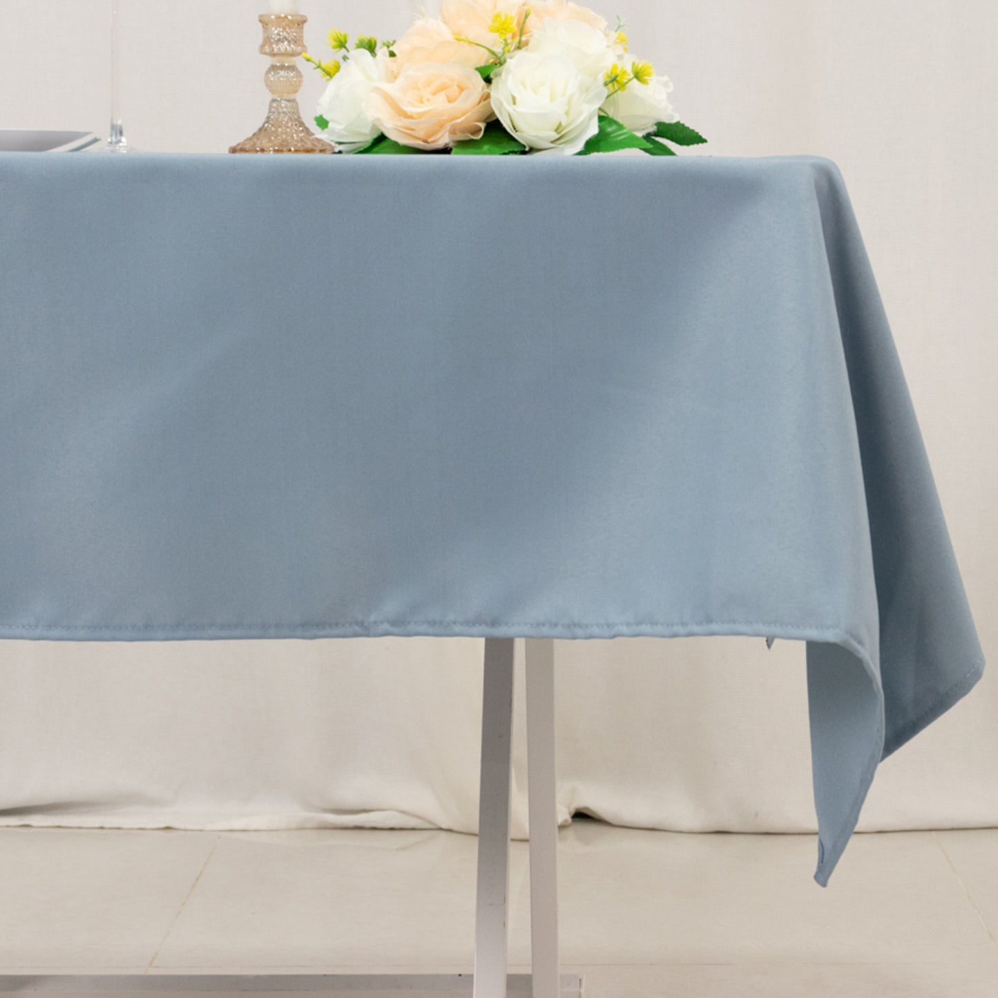 54"x54" Dusty Blue Premium Polyester Square Tablecloth - 220GSM