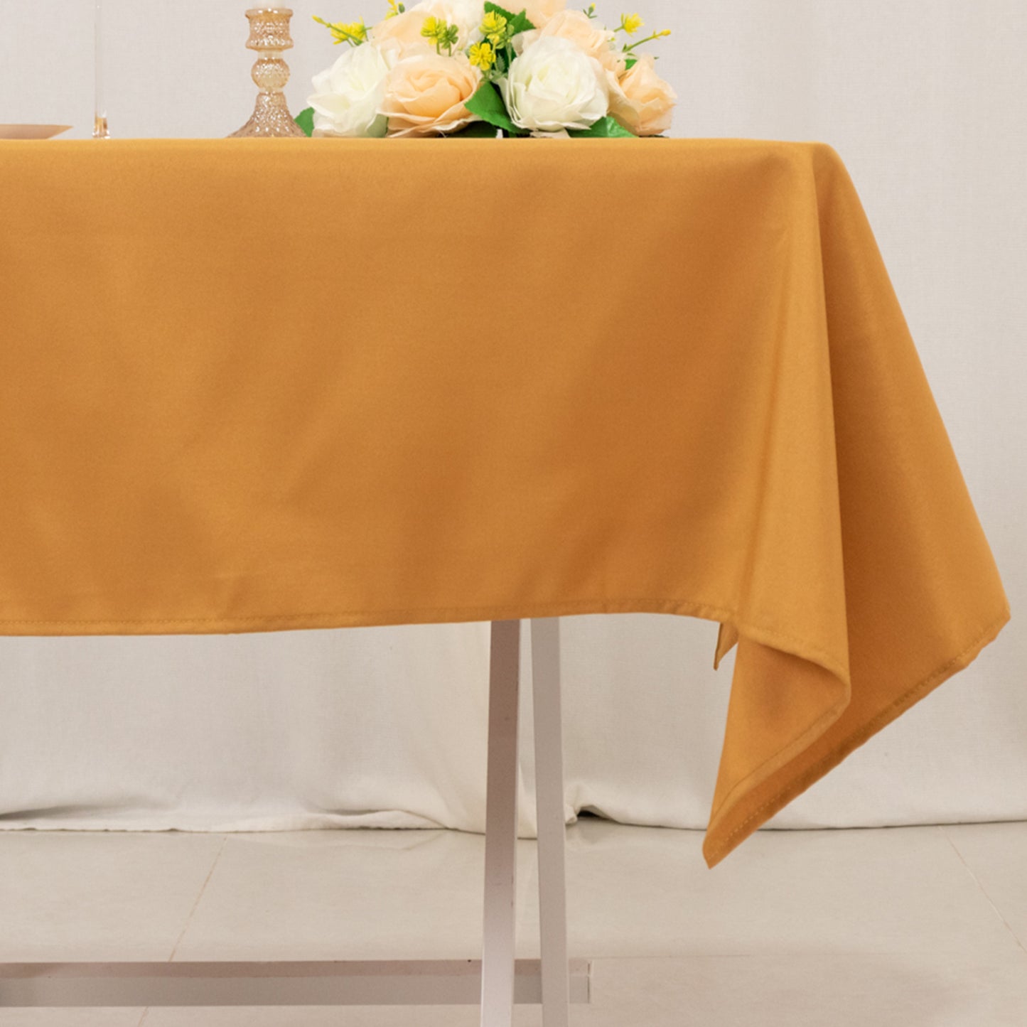 54"x54" Gold Premium Polyester Square Tablecloth - 220GSM