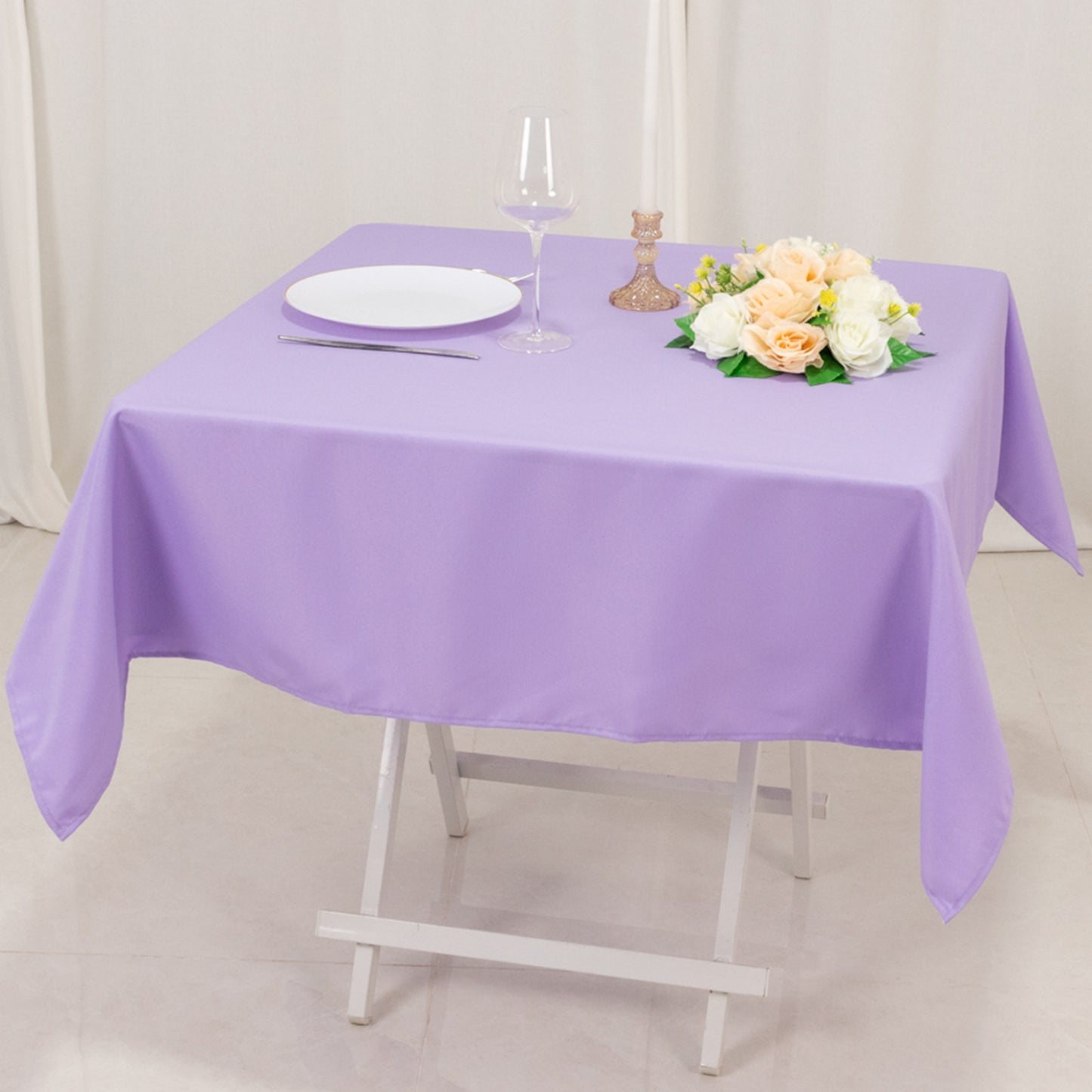 54"x54" Lavender Lilac Premium Polyester Square Tablecloth - 220GSM