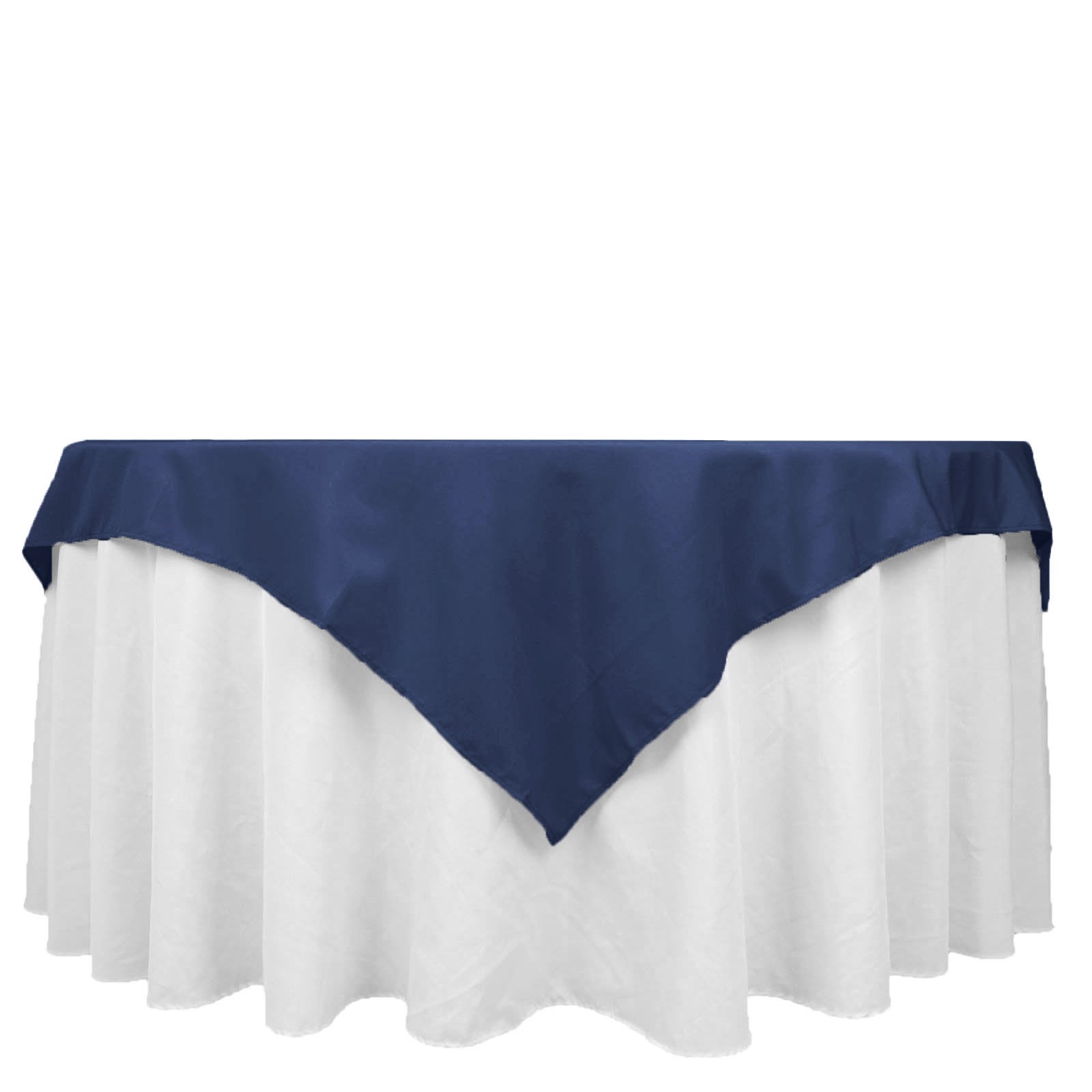 54inch Navy Blue 200 GSM Seamless Premium Polyester Square Table Overlay