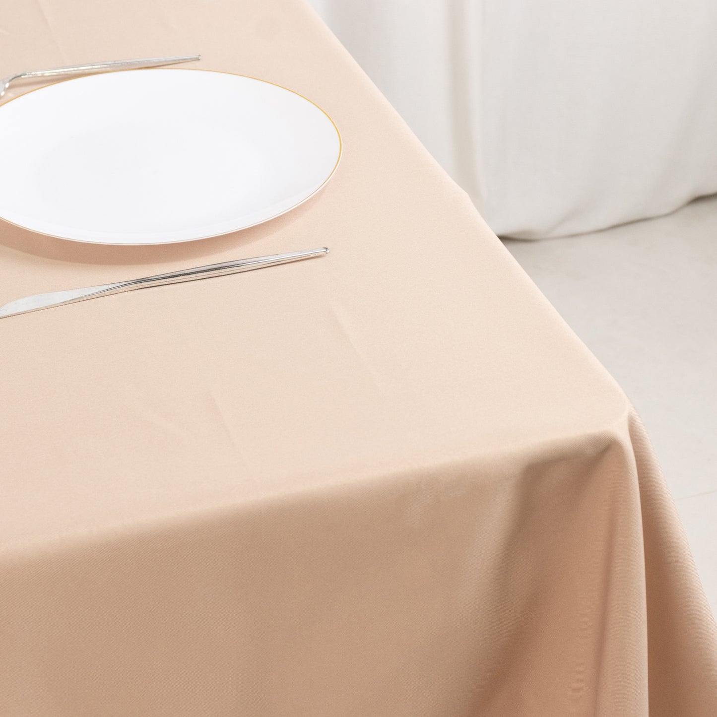 54"x54" Nude Premium Polyester Square Tablecloth - 220GSM