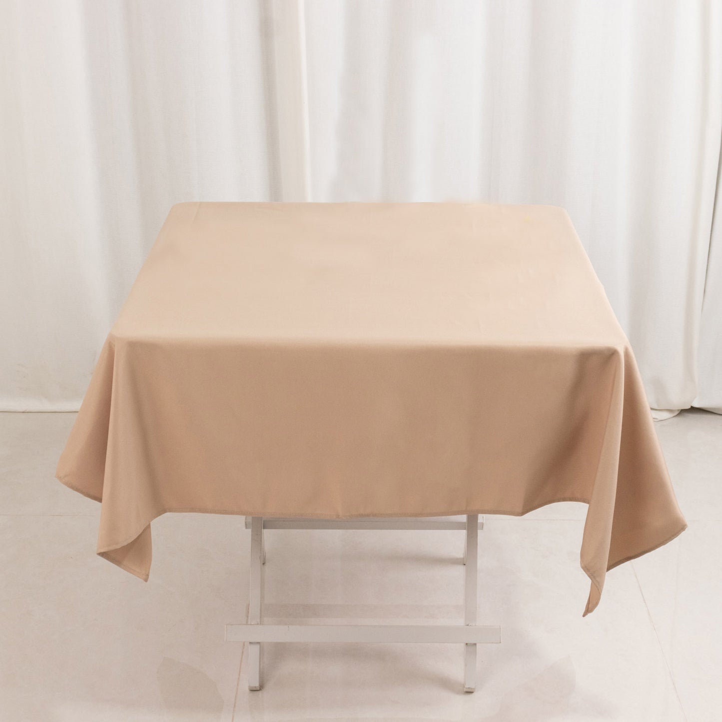 54"x54" Nude Premium Polyester Square Tablecloth - 220GSM