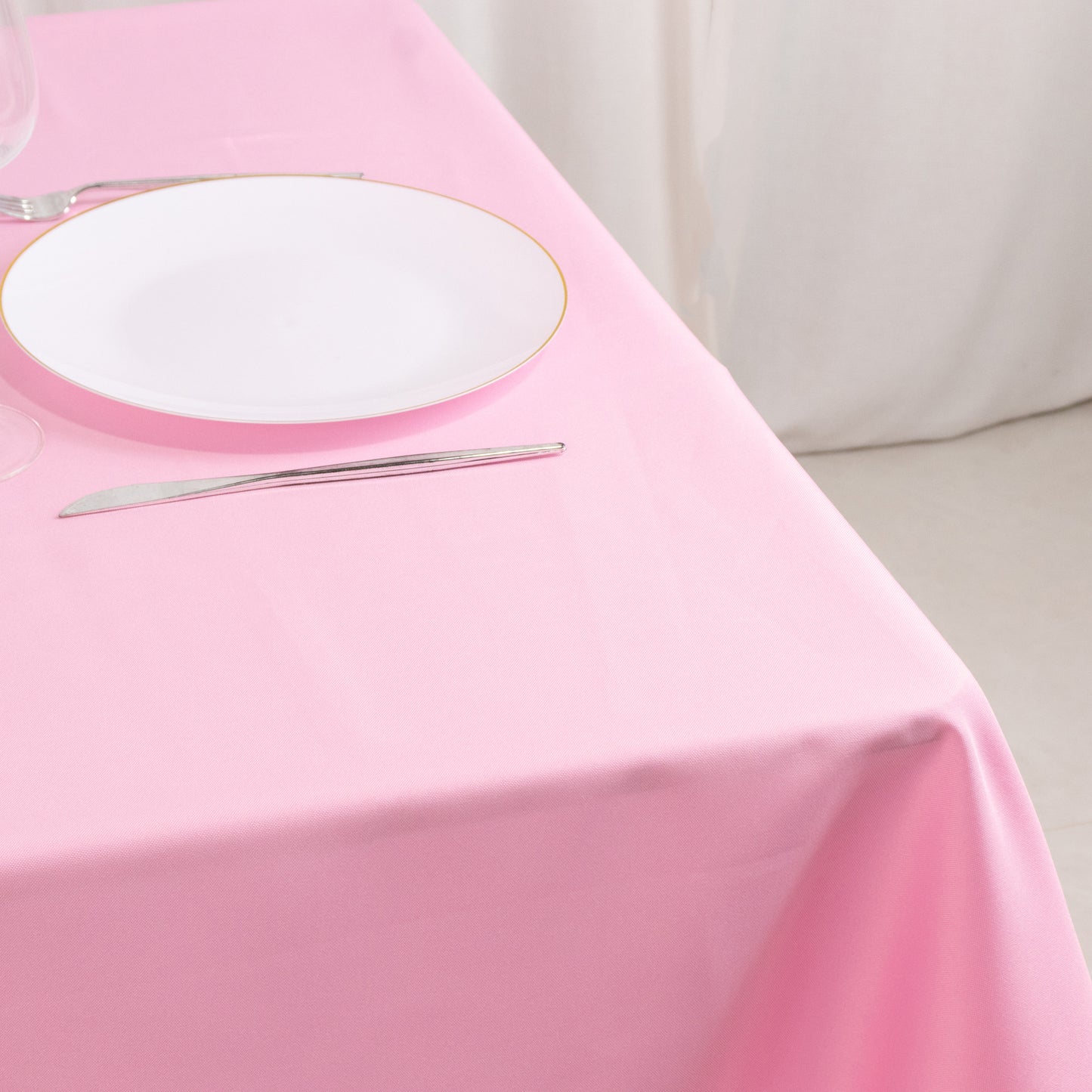 54"x54" Pink Premium Polyester Square Tablecloth - 220GSM