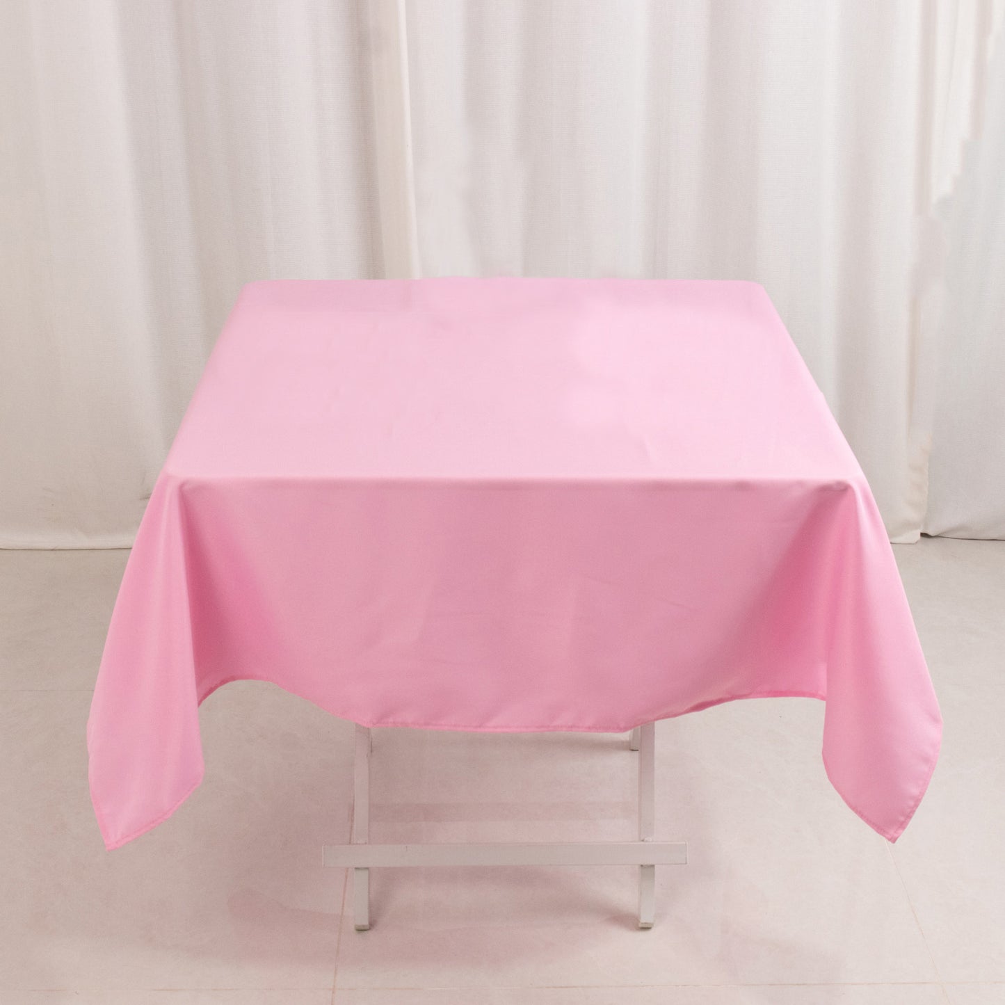 54"x54" Pink Premium Polyester Square Tablecloth - 220GSM