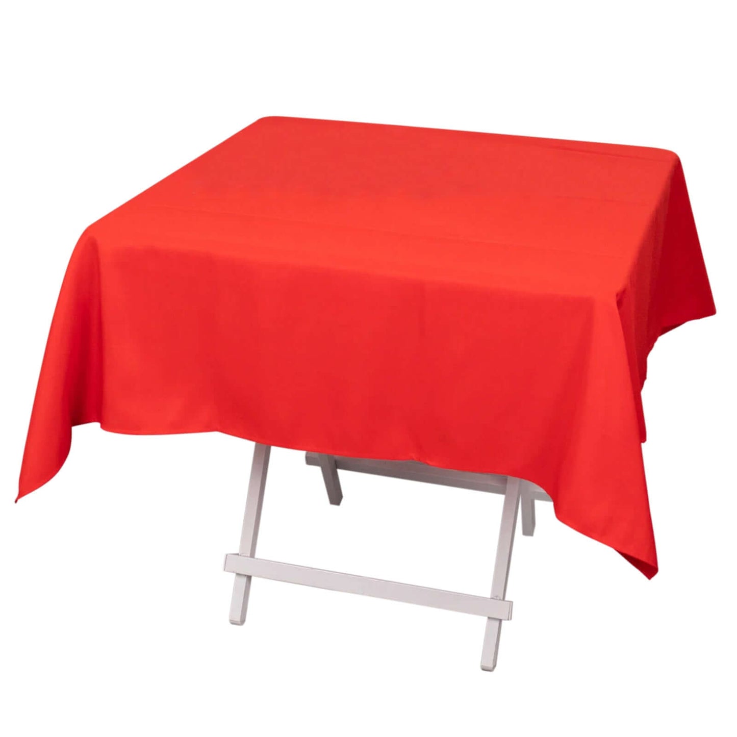 54" Red Premium Polyester Square Tablecloth - 220GSM