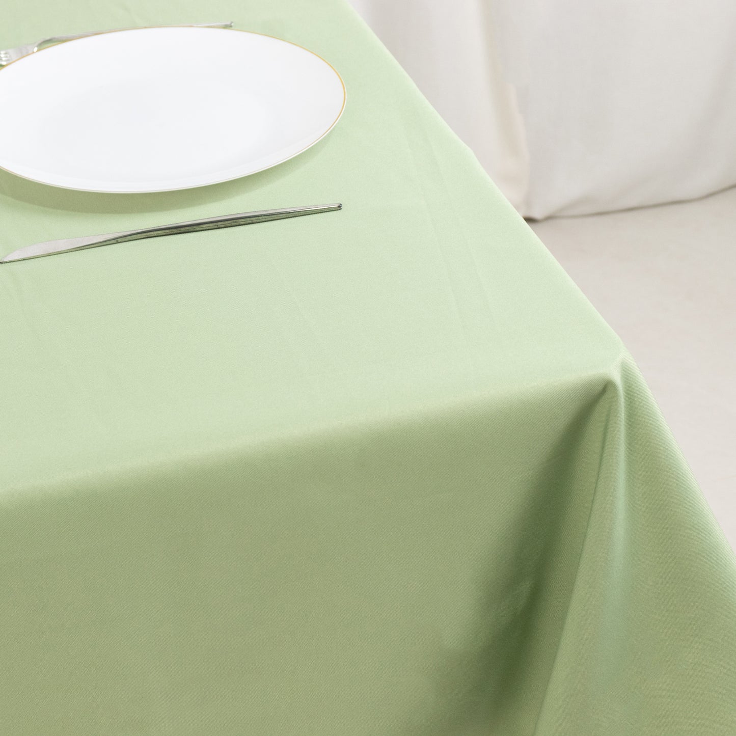 54"x54" Sage Green Premium Polyester Square Tablecloth - 220GSM