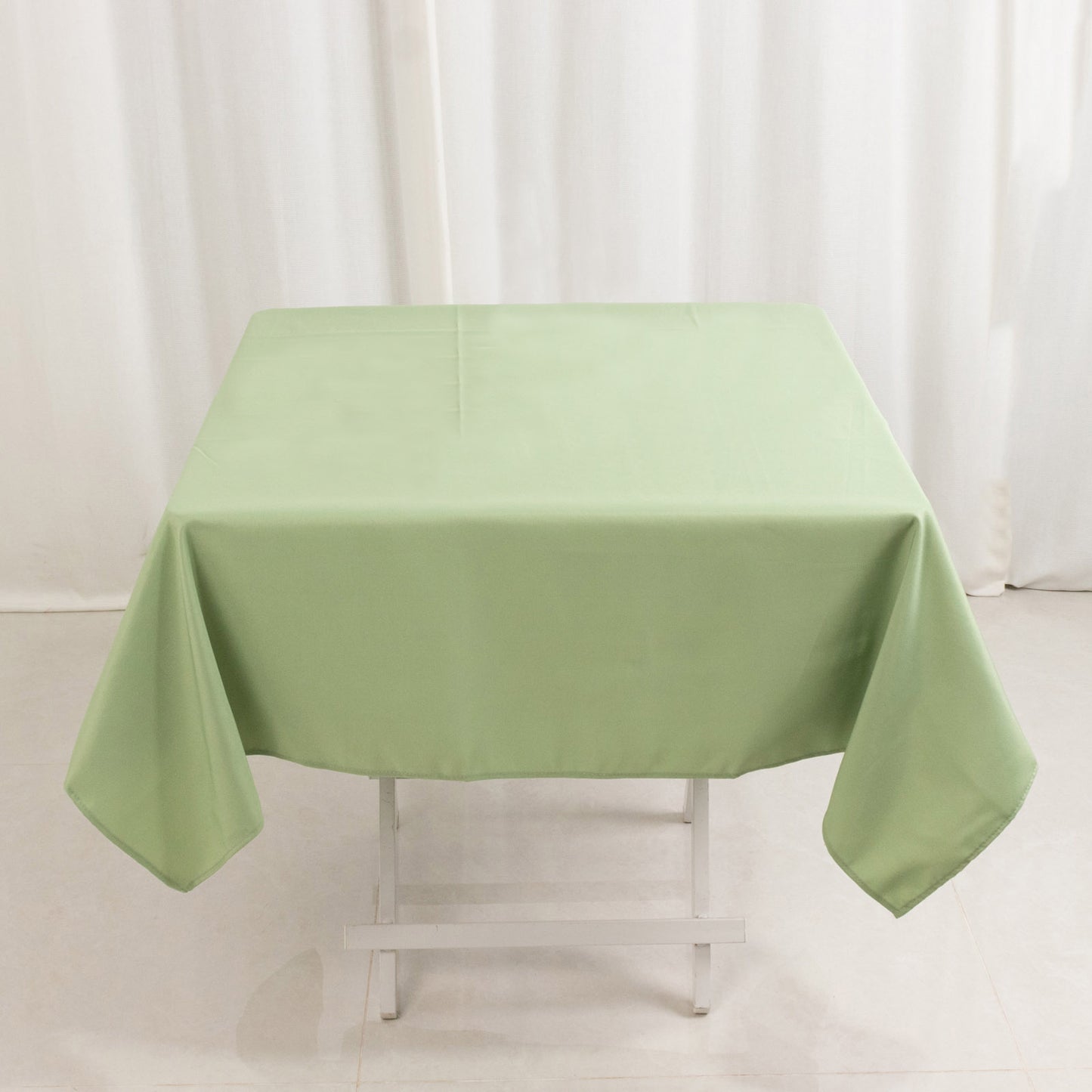 54"x54" Sage Green Premium Polyester Square Tablecloth - 220GSM