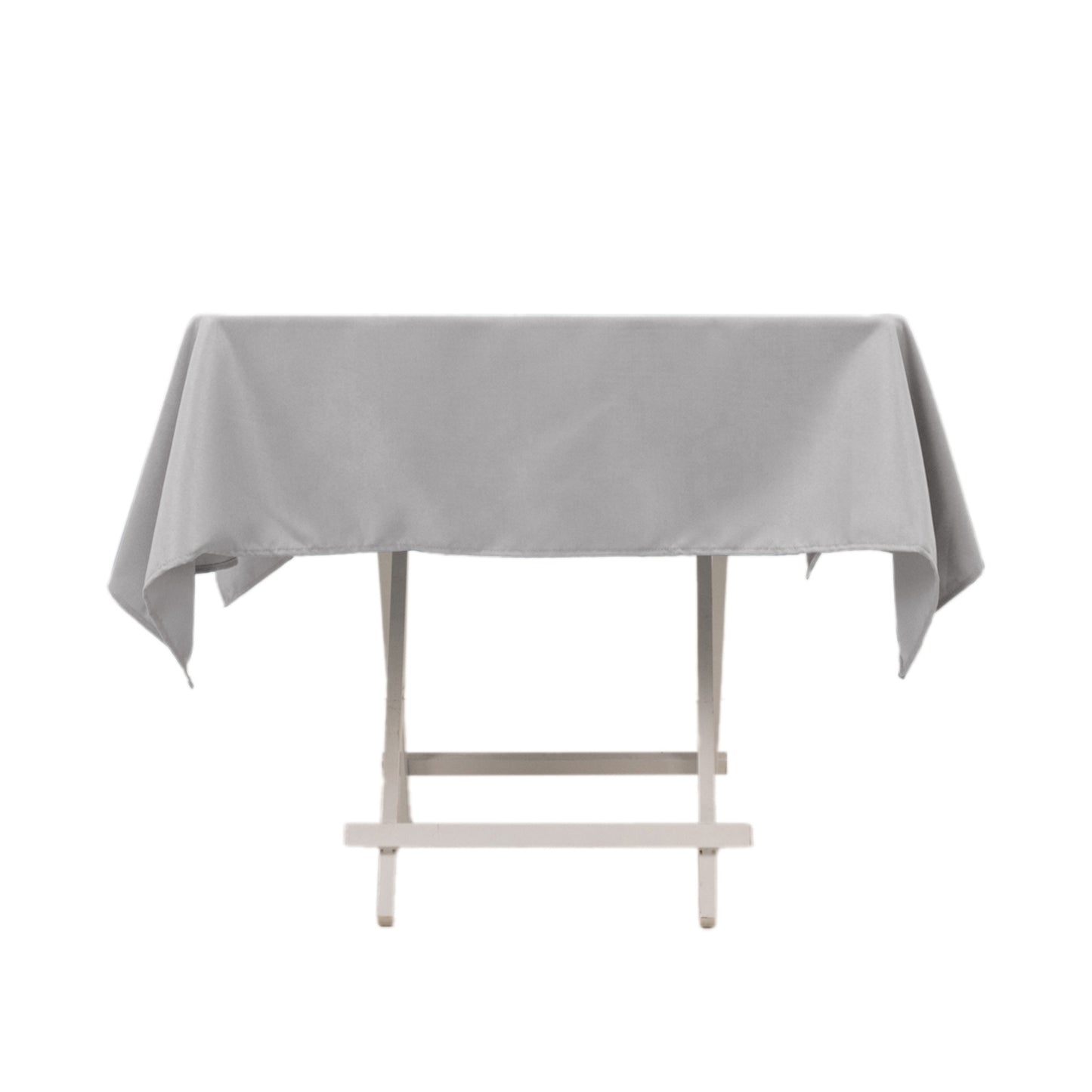 54"x54" Silver Premium Polyester Square Tablecloth - 220GSM