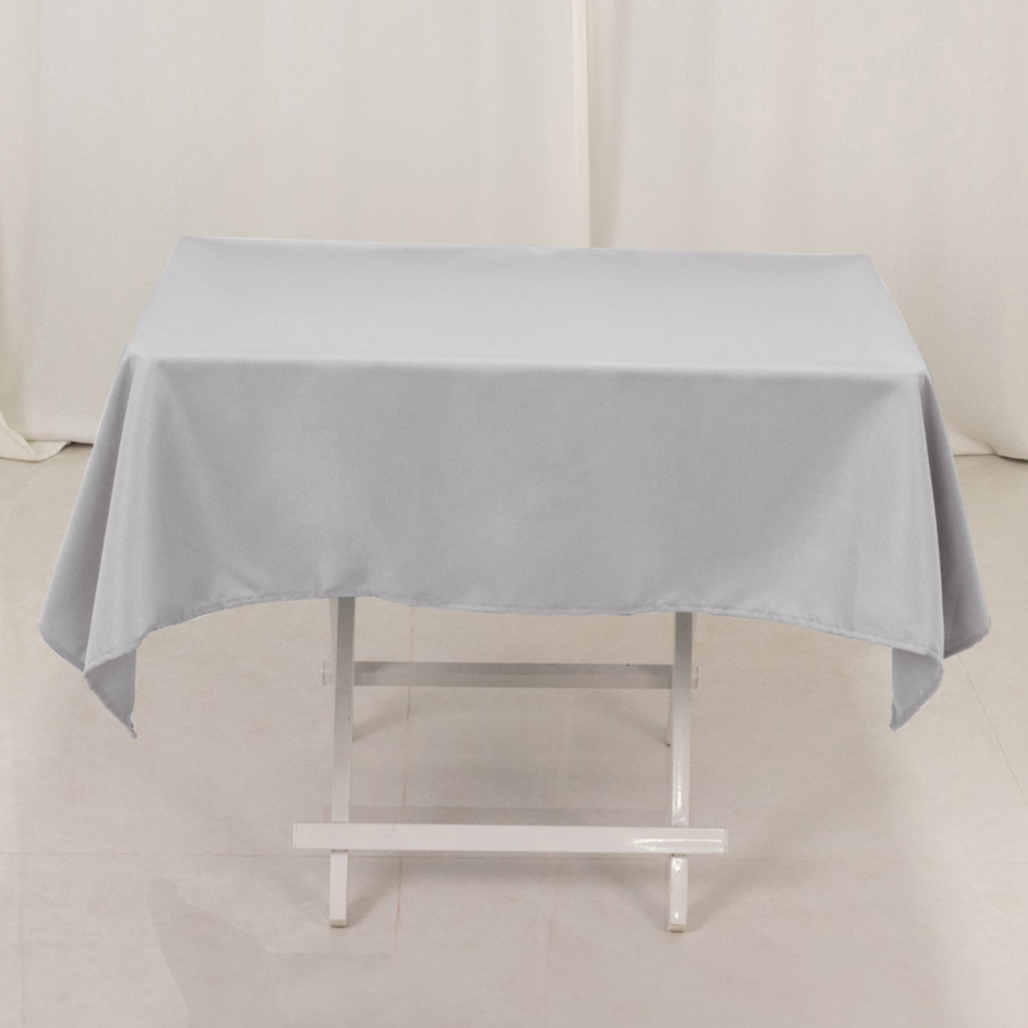 54"x54" Silver Premium Polyester Square Tablecloth - 220GSM