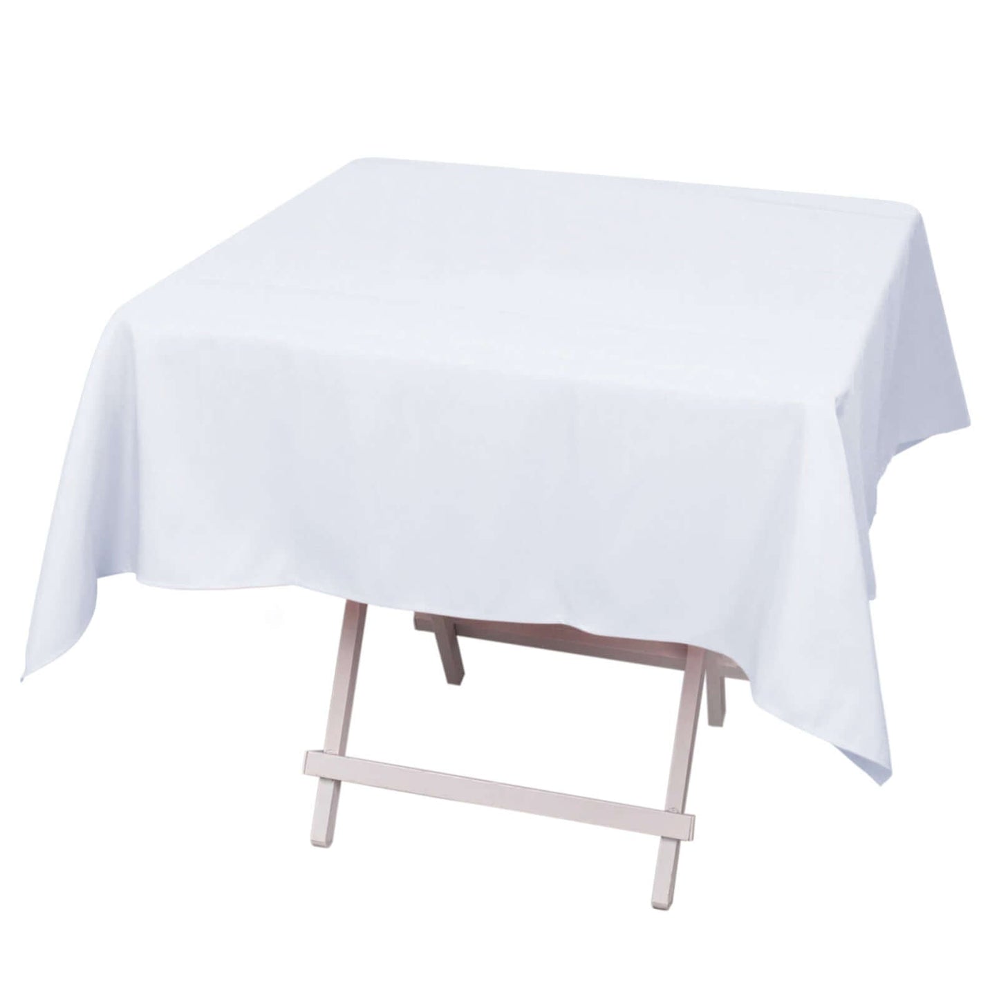 54x54inch White 200 GSM Seamless Premium Polyester Square Tablecloth