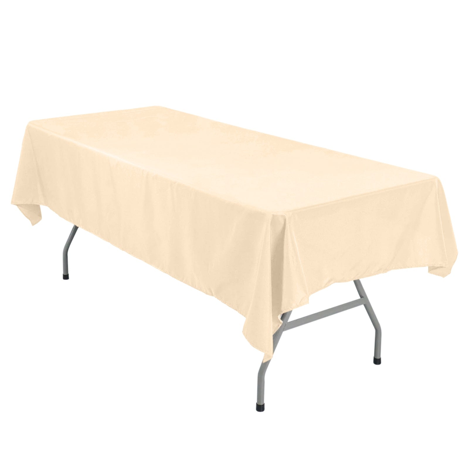 Rectangle Tablecloth Beige Polyester Linen 54 Inch x 96 Inch
