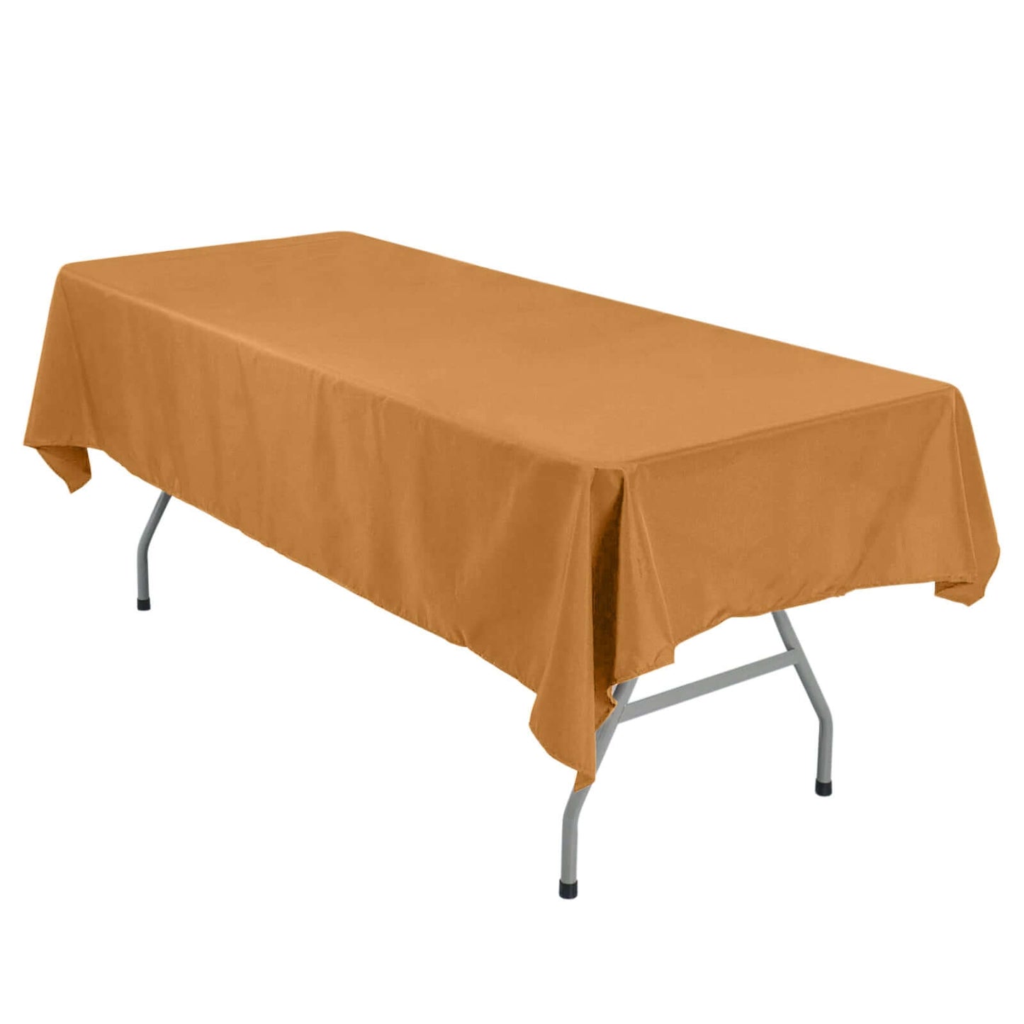 Rectangle Shaped Gold Colored Linen Polyester Tablecloth 54 Inch x 96 Inch