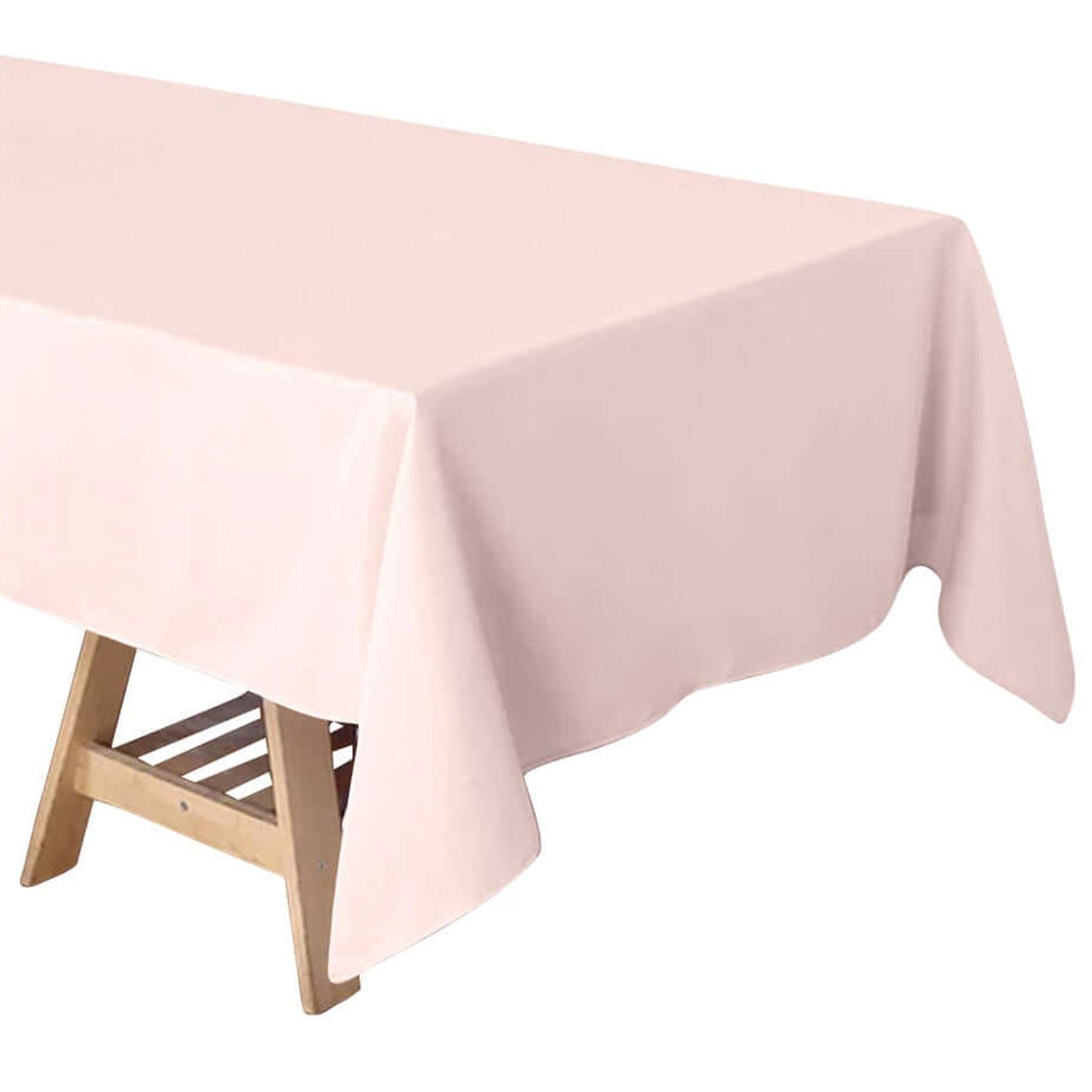 Blush Rose Gold Polyester 60 Inch x 102 Inch Rectangular Tablecloth