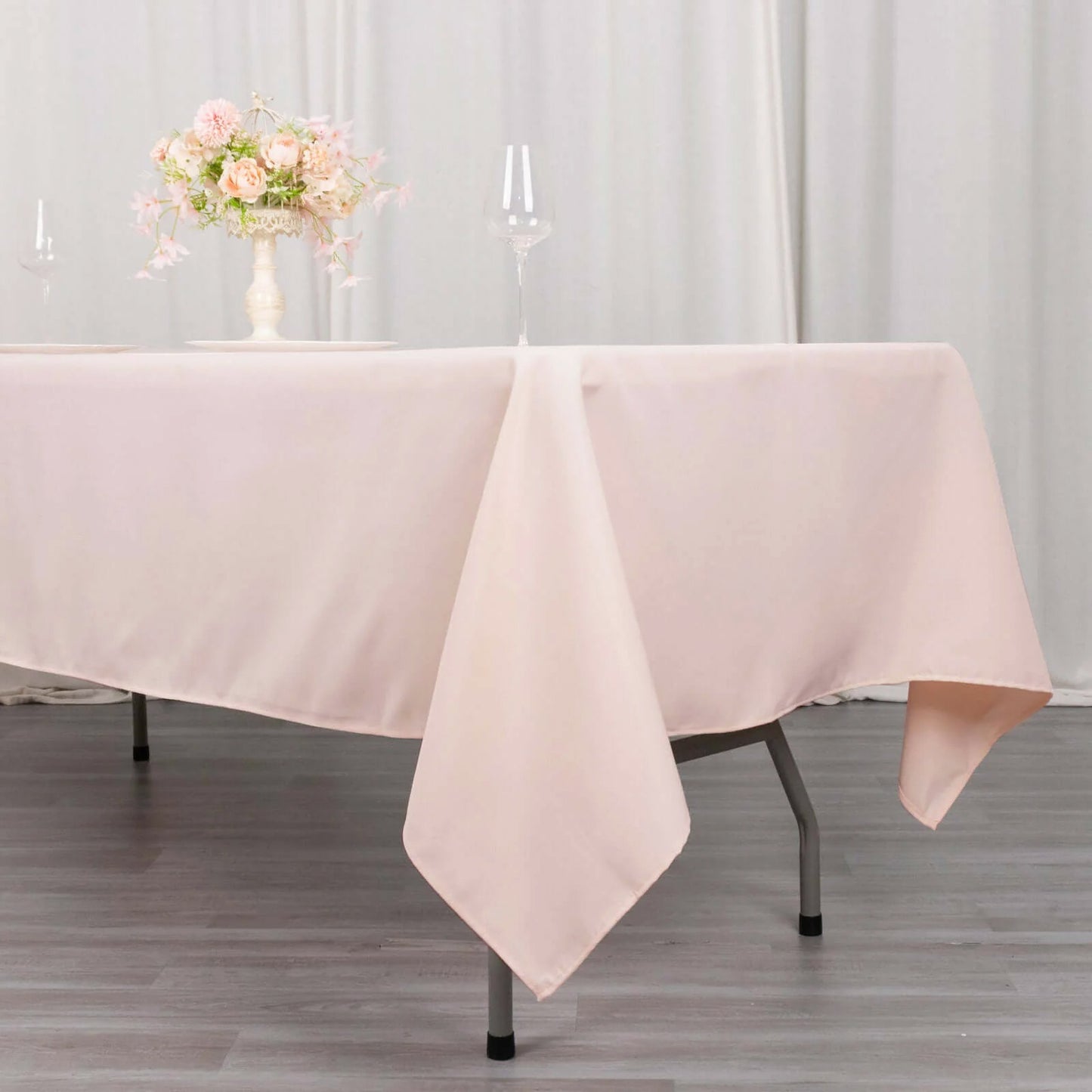 60"x102" Blush Premium Polyester Rectangular Tablecloth - 220GSM