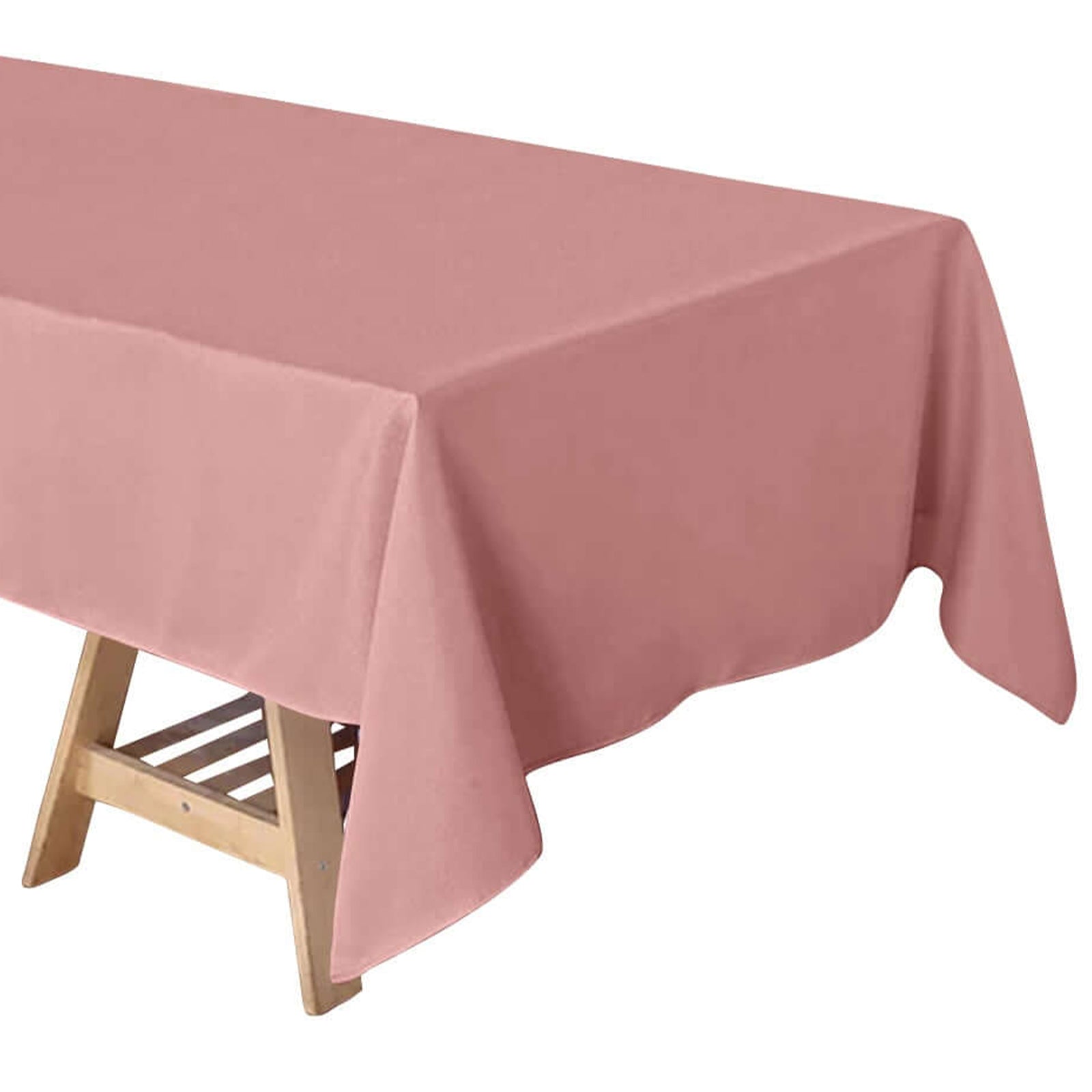 60"x102" Dusty Rose Polyester Rectangular Tablecloth