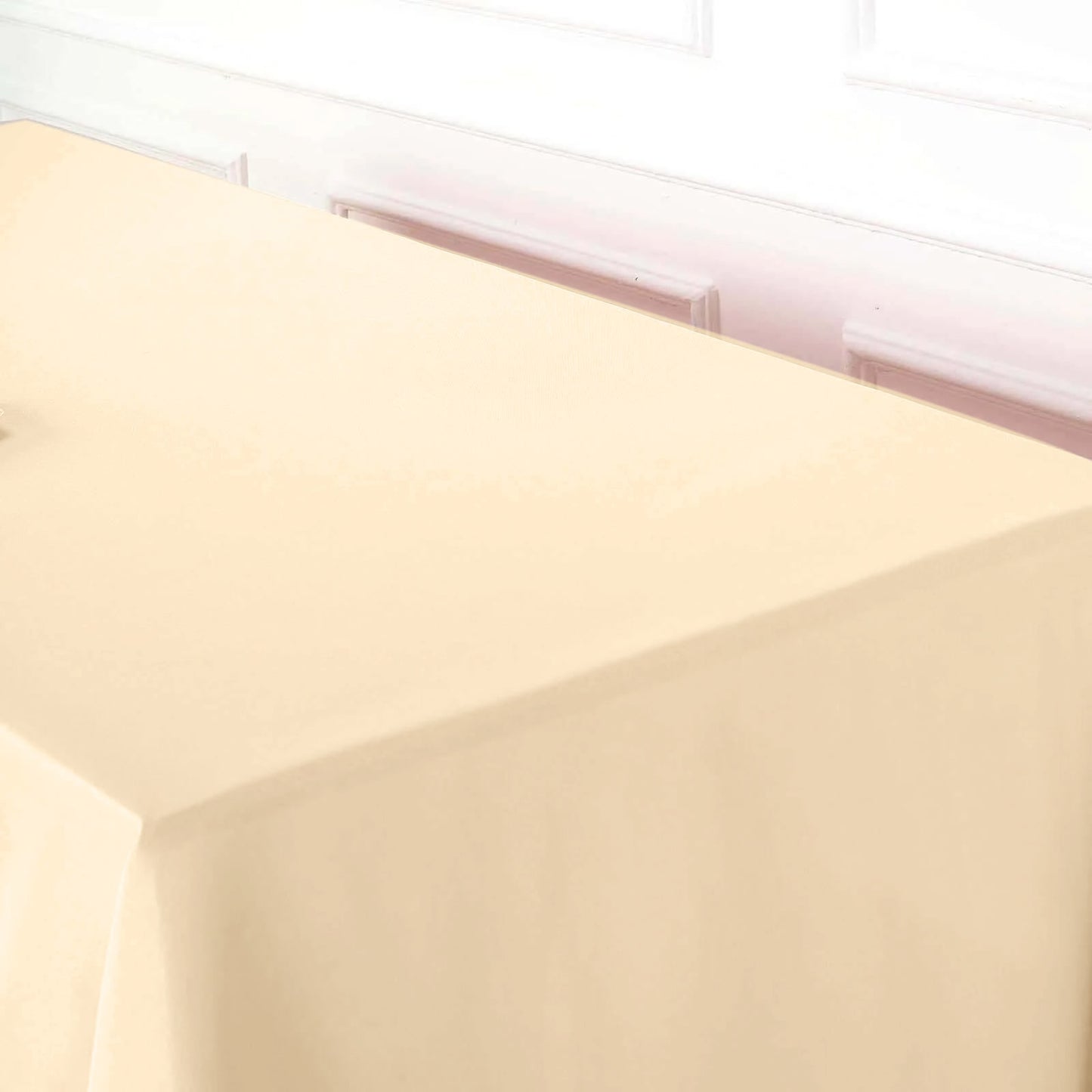 Rectangular Tablecloth In Beige Polyester 60 Inch x 102 Inch