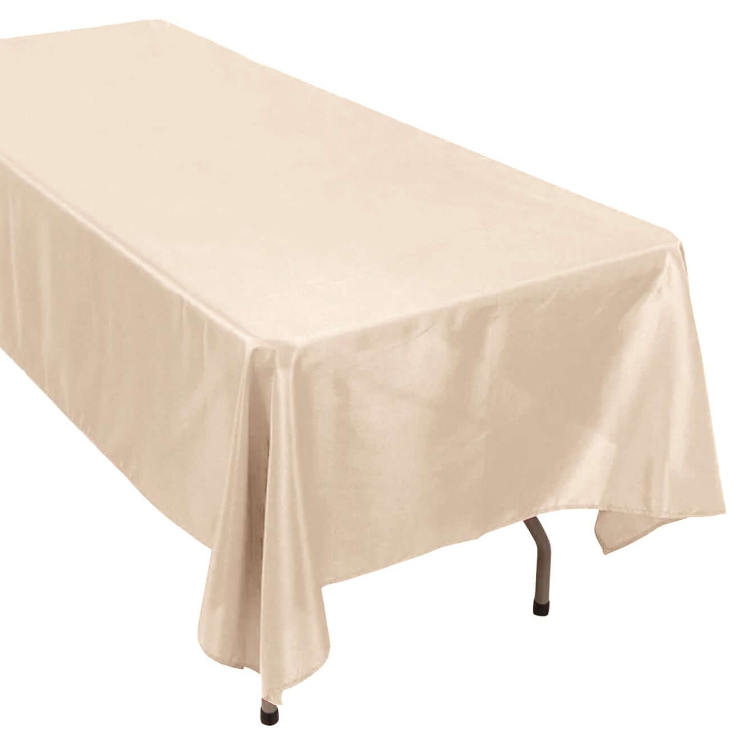 60"x102" Beige Premium Polyester Rectangular Tablecloth - 220GSM