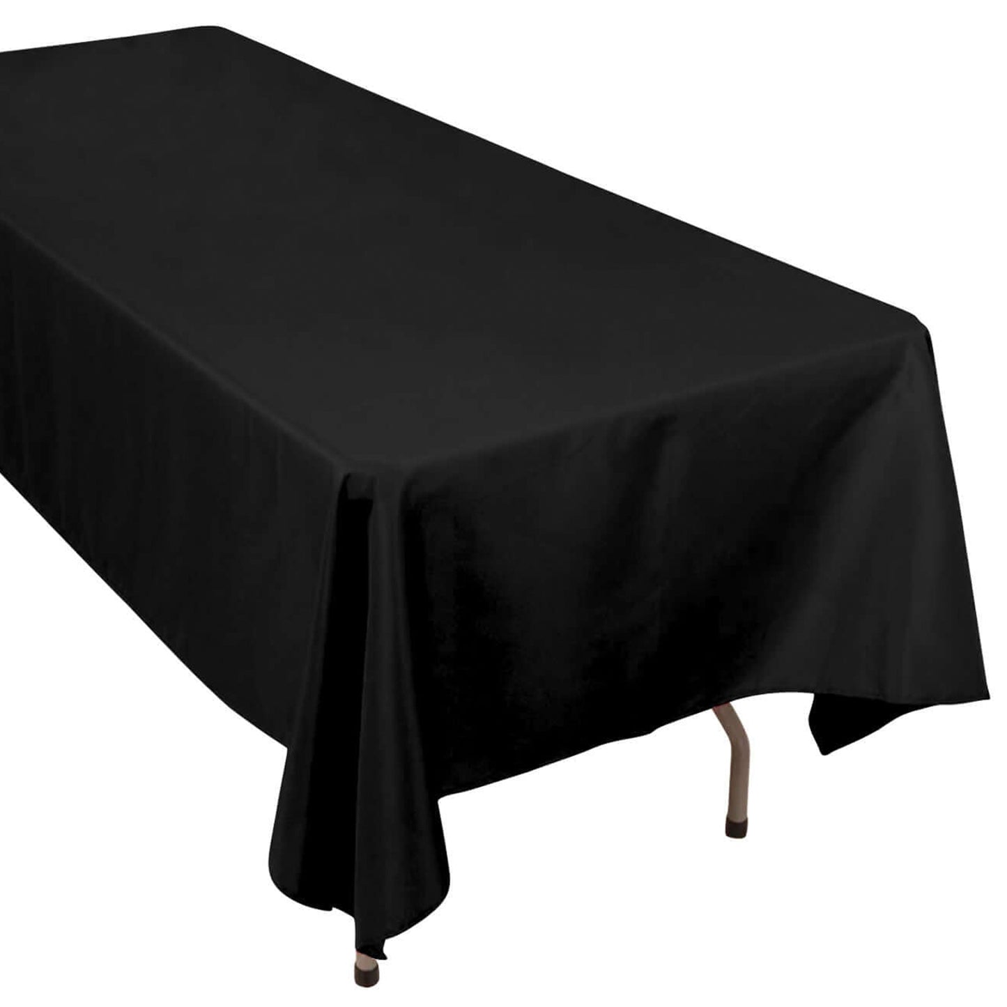 60 Inch x 102 Inch Seamless Rectangular Tablecloth In Black 190 GSM Premium Polyester