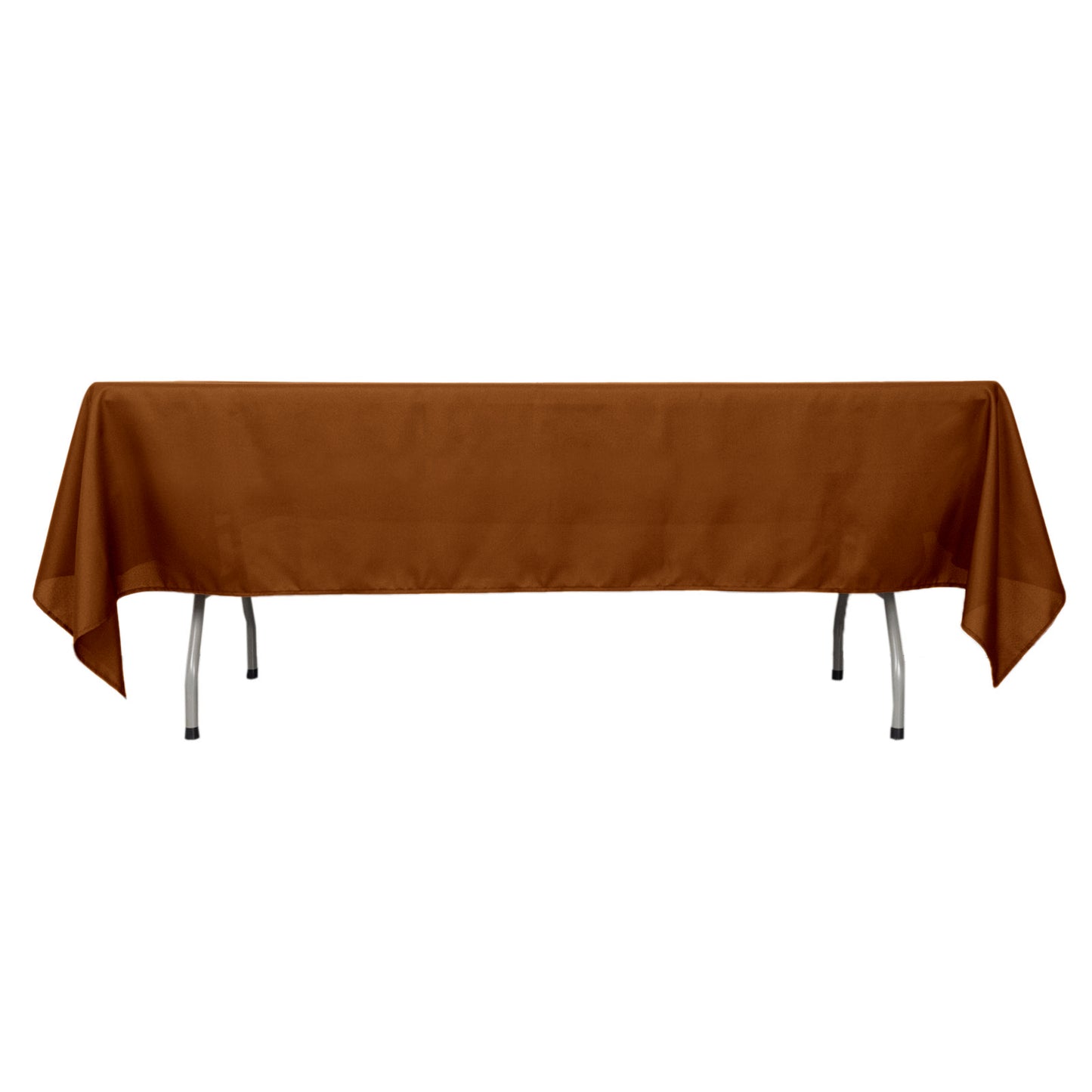 60"x102" Cinnamon Brown Polyester Rectangular Tablecloth