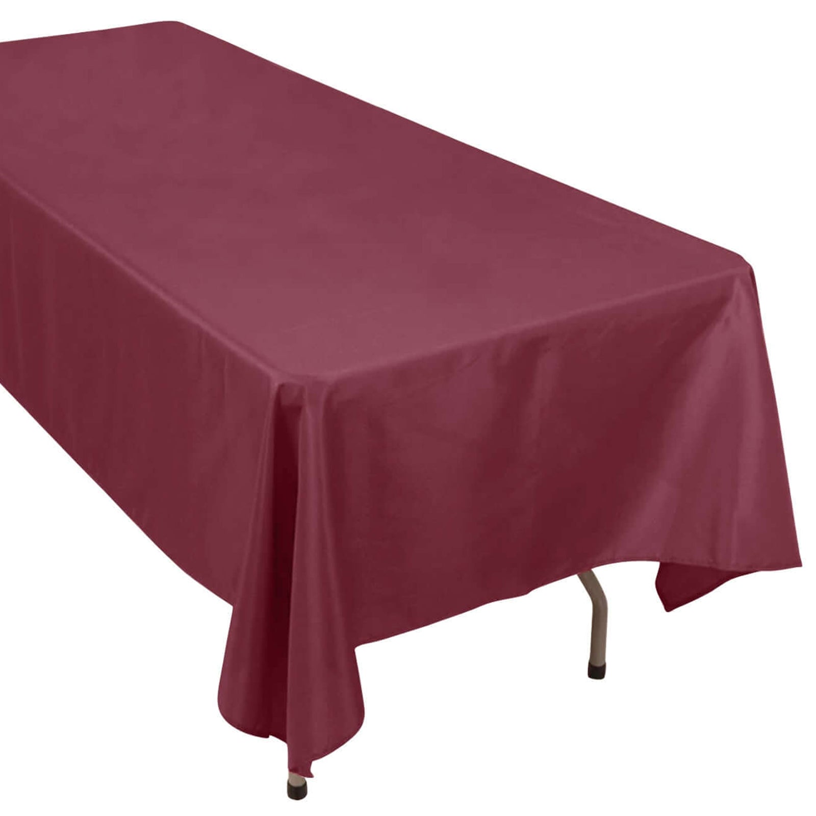 60x102inch Burgundy 200 GSM Seamless Premium Polyester Rectangular Tablecloth