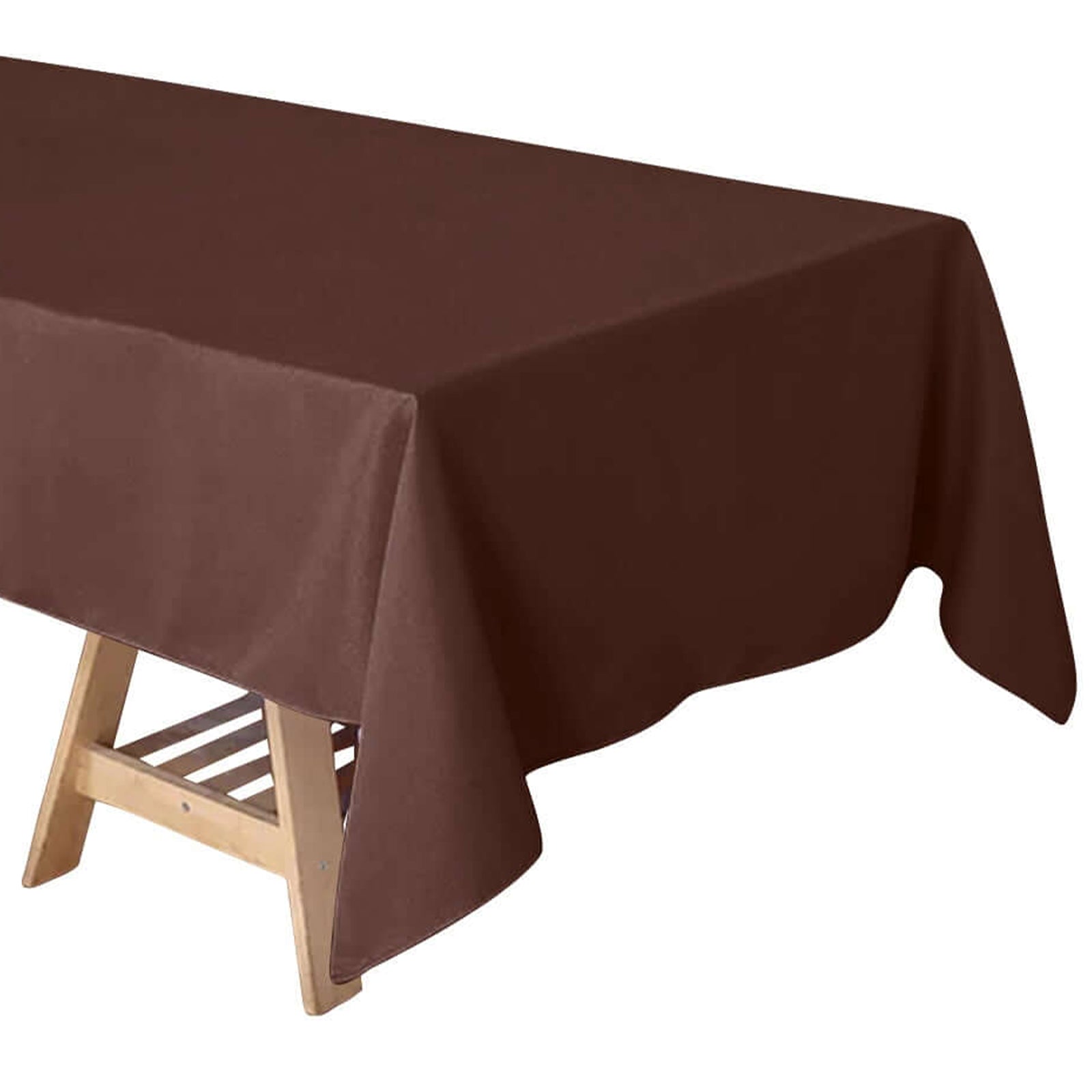 Chocolate Polyester 60 Inch x 102 Inch Rectangular Tablecloth