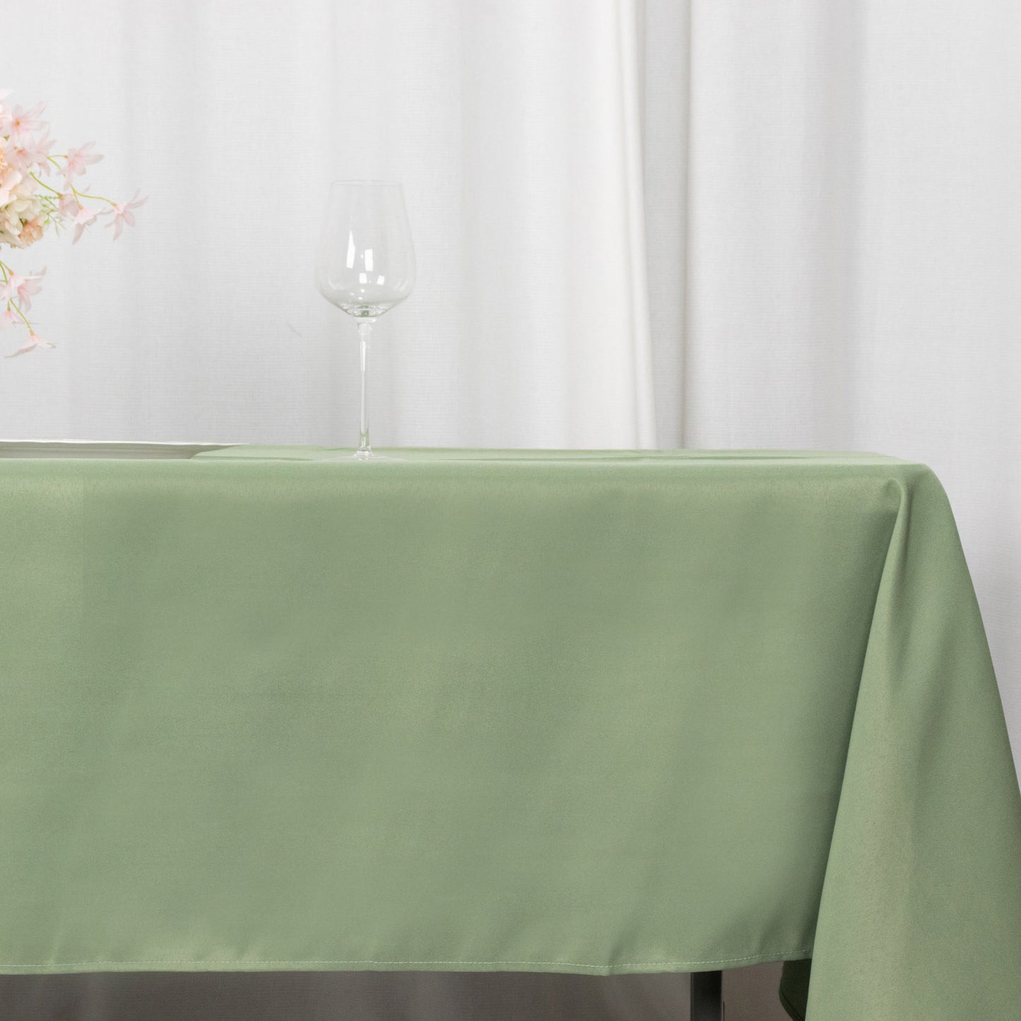 60"x102" Dusty Sage Green Premium Polyester Rectangular Tablecloth - 220GSM