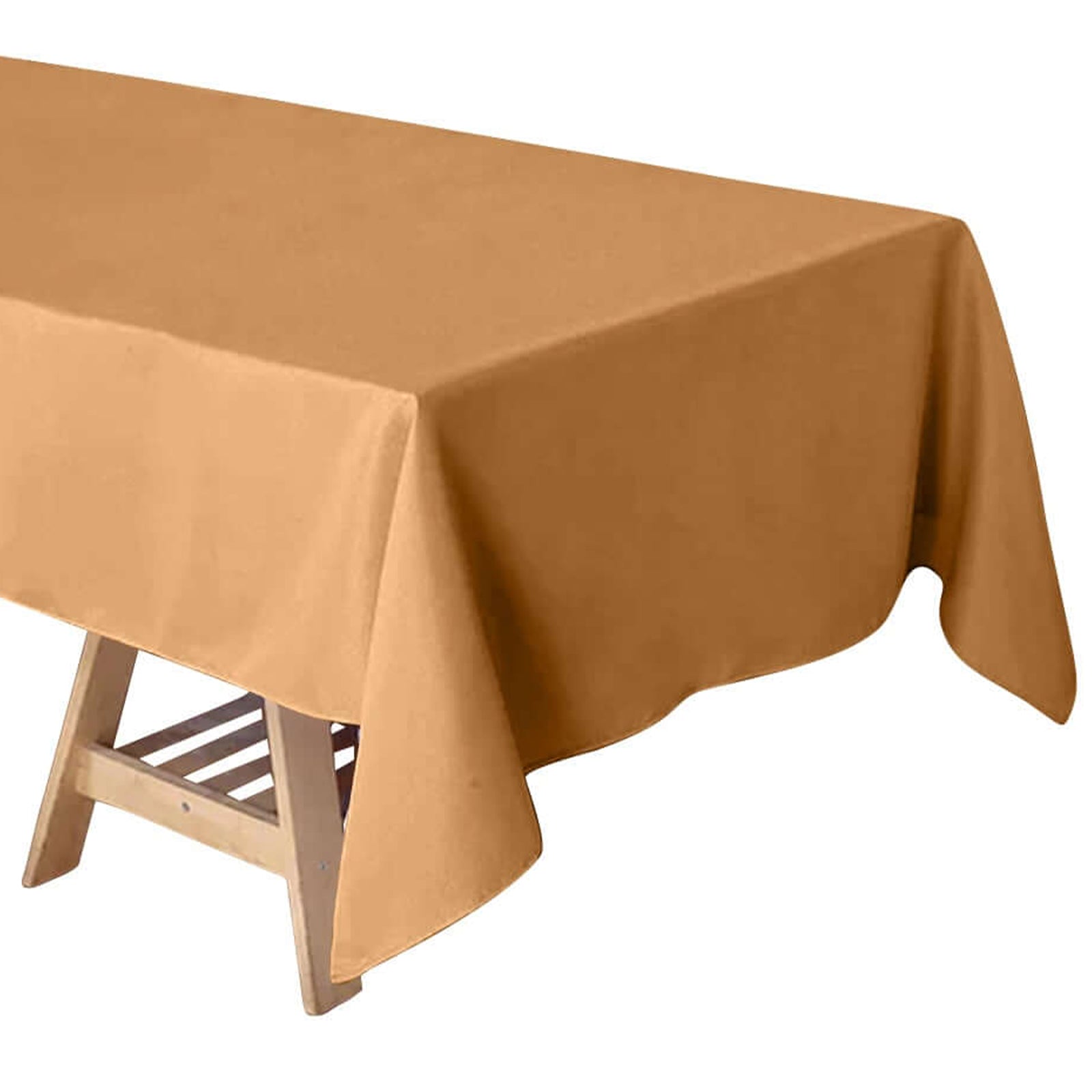 60 x 102 inches Gold Polyester Rectangular Tablecloth