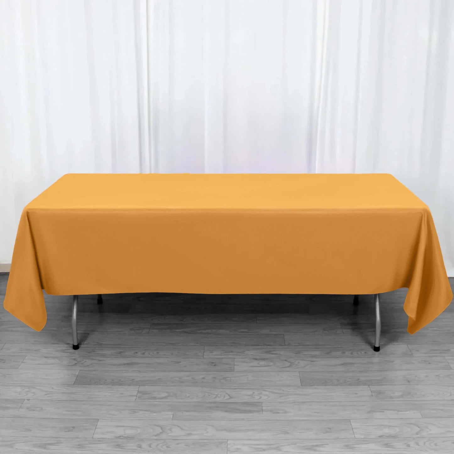 60"x102" Gold Premium Polyester Rectangular Tablecloth - 220GSM