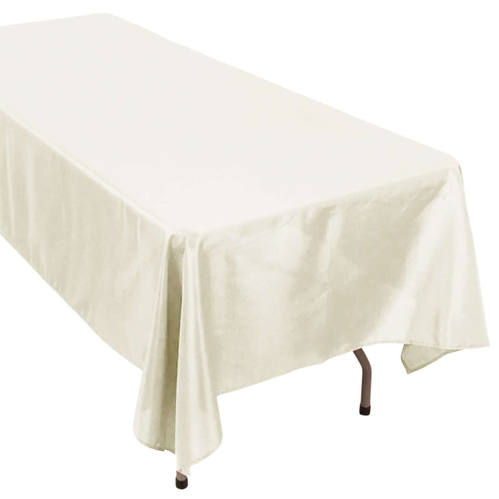 Seamless Rectangular Tablecloth 60 Inch x 102 Inch In Ivory 190 GSM Premium Polyester