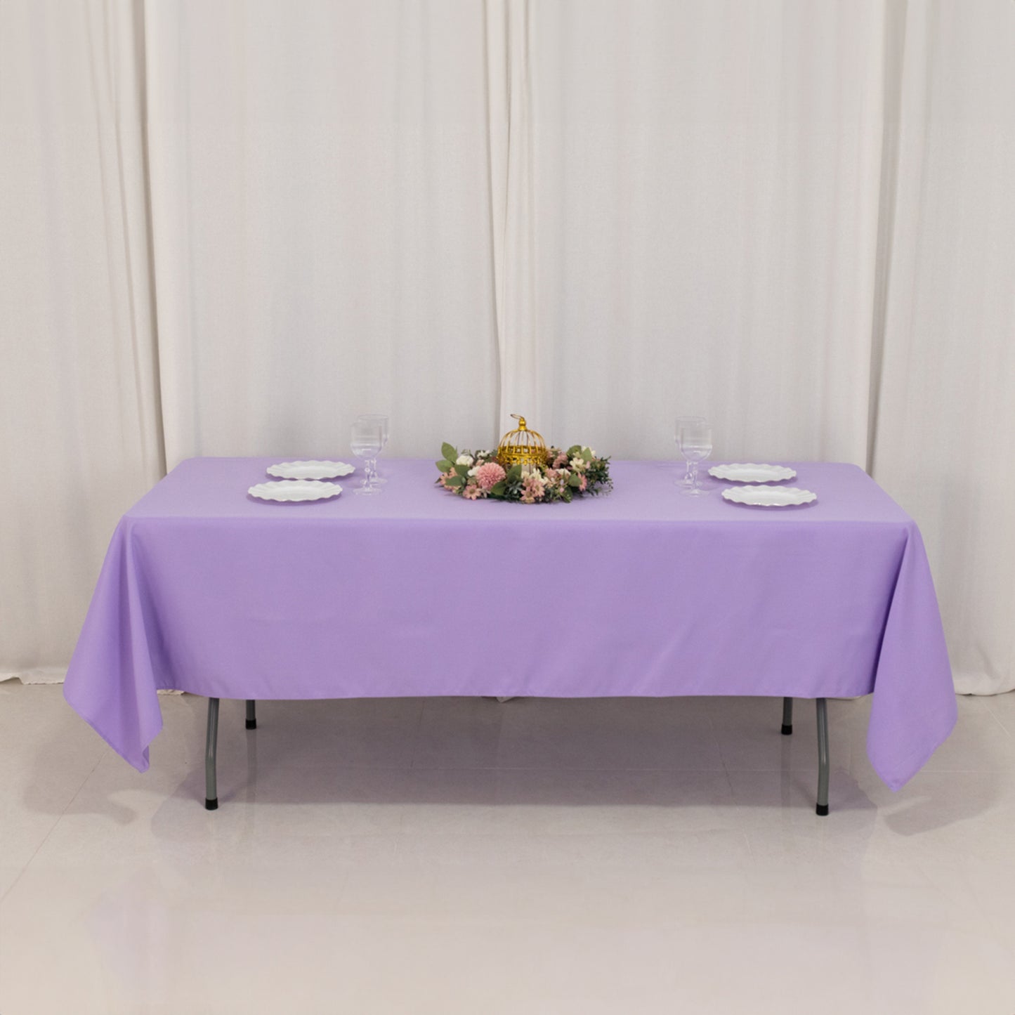 60"x102" Lavender Lilac Premium Polyester Rectangular Tablecloth - 220GSM