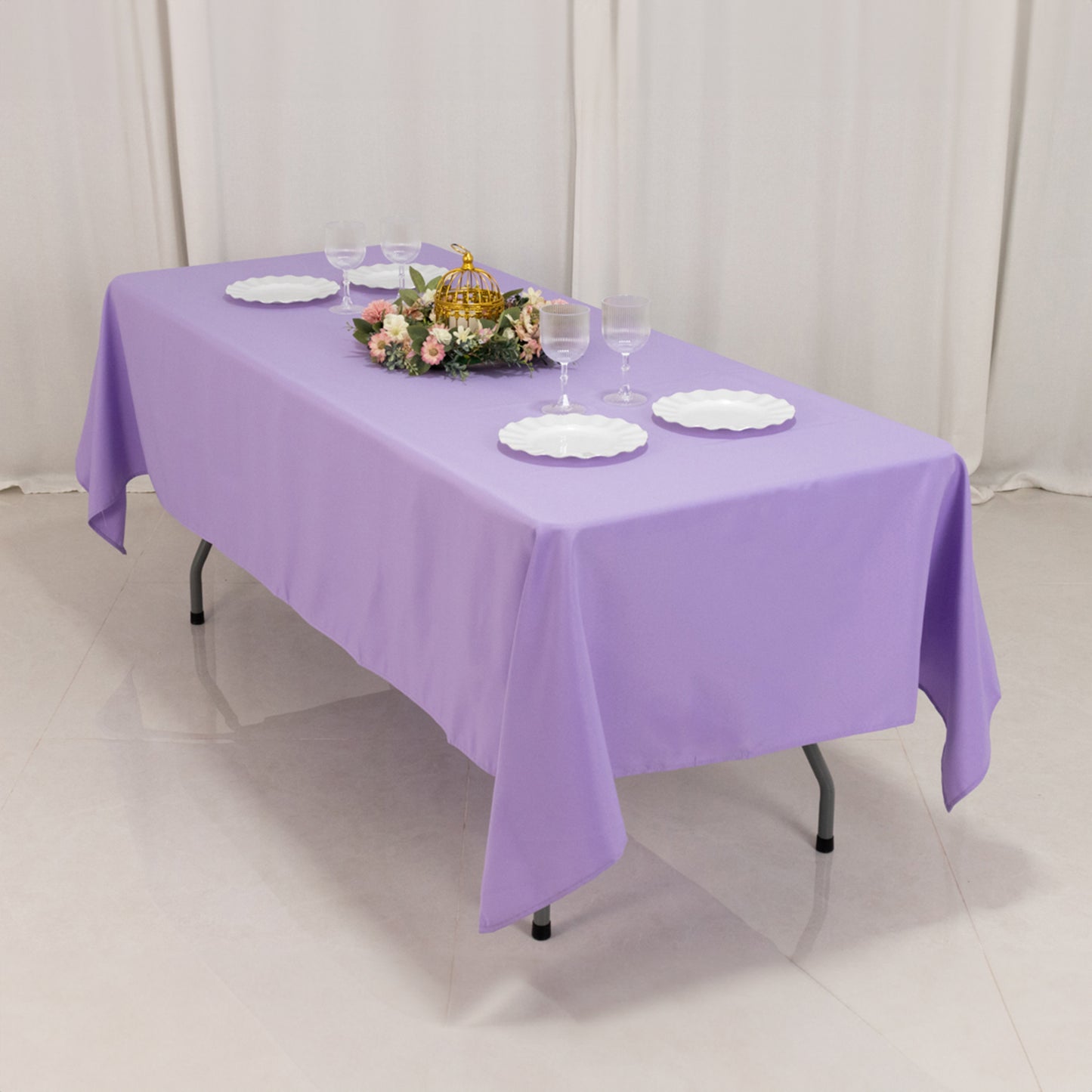 60"x102" Lavender Lilac Premium Polyester Rectangular Tablecloth - 220GSM