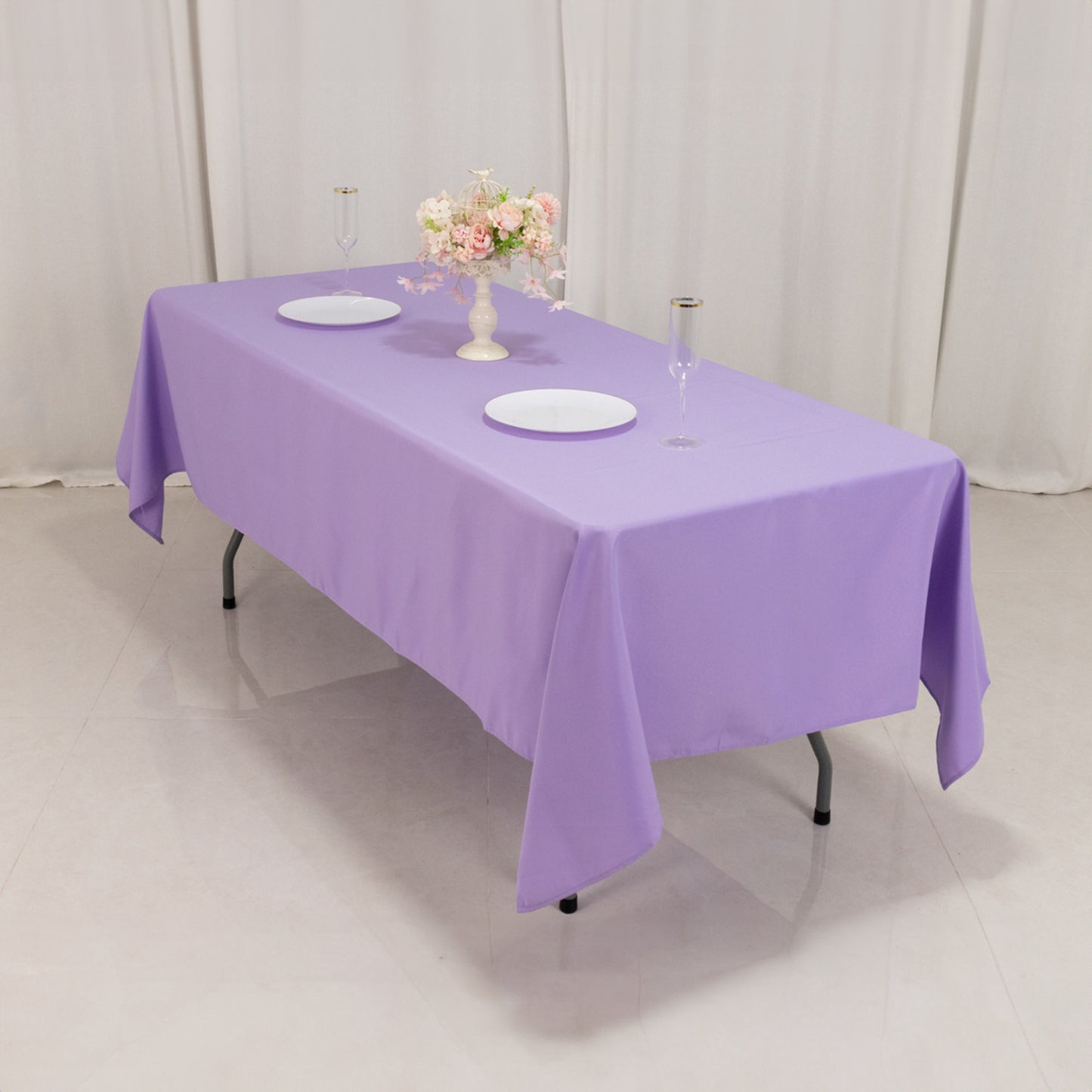 60"x102" Lavender Lilac Premium Polyester Rectangular Tablecloth - 220GSM