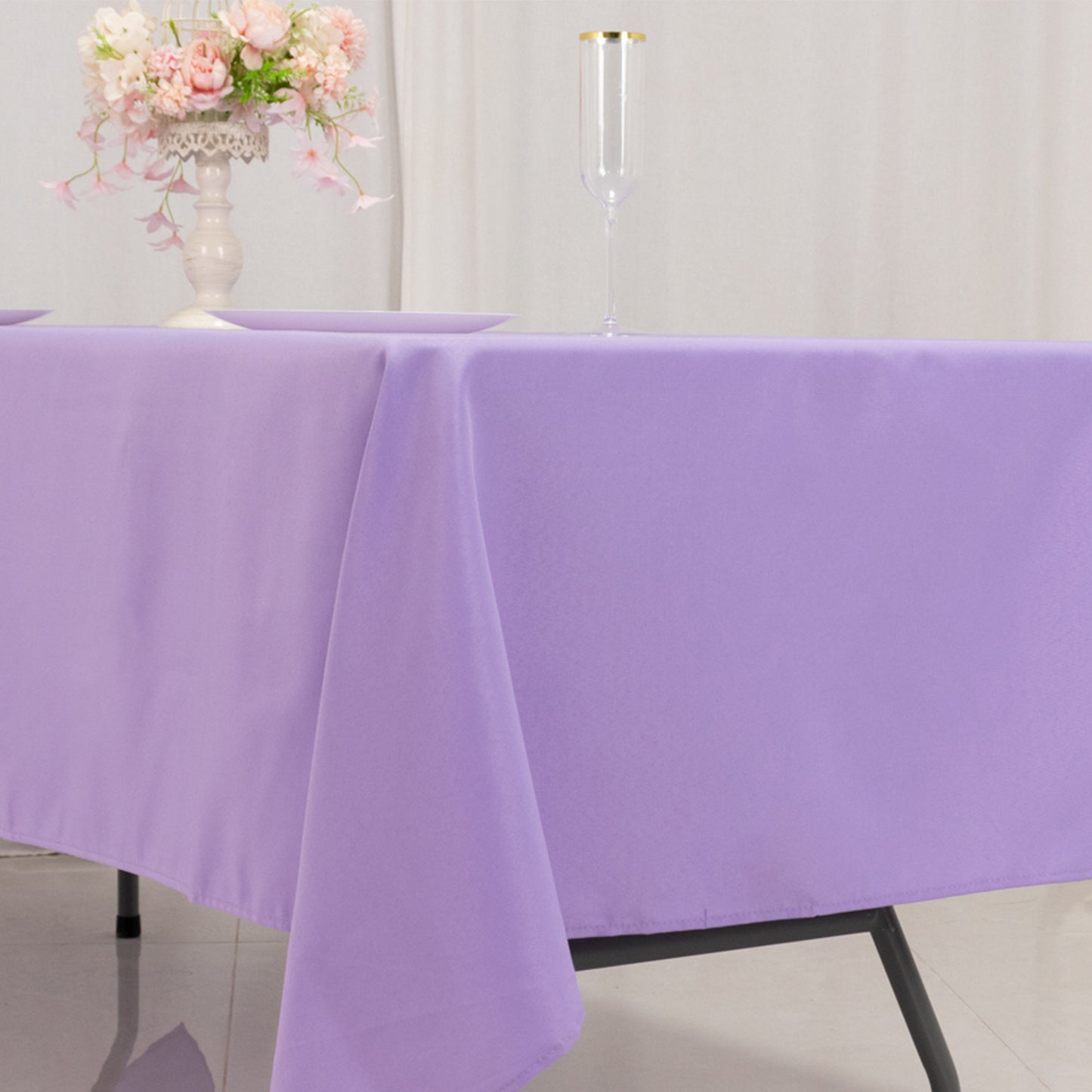 60"x102" Lavender Lilac Premium Polyester Rectangular Tablecloth - 220GSM