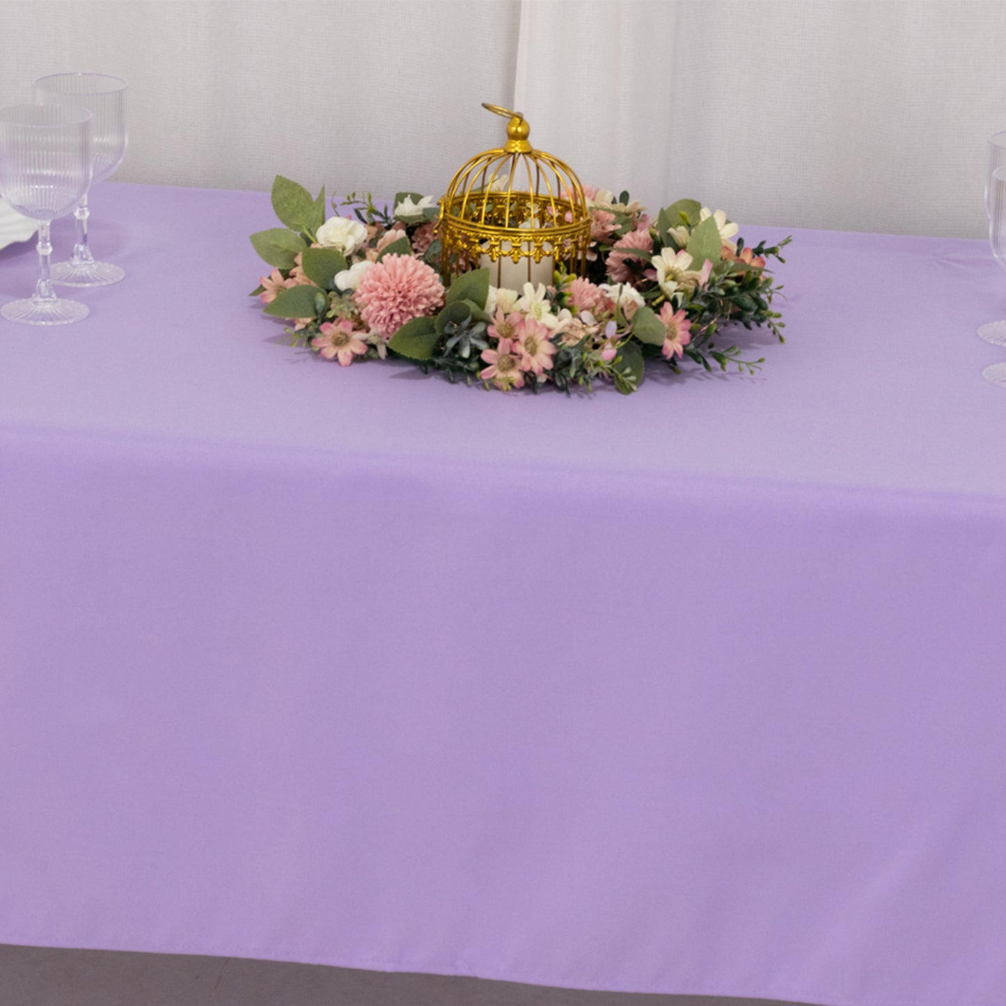 60"x102" Lavender Lilac Premium Polyester Rectangular Tablecloth - 220GSM