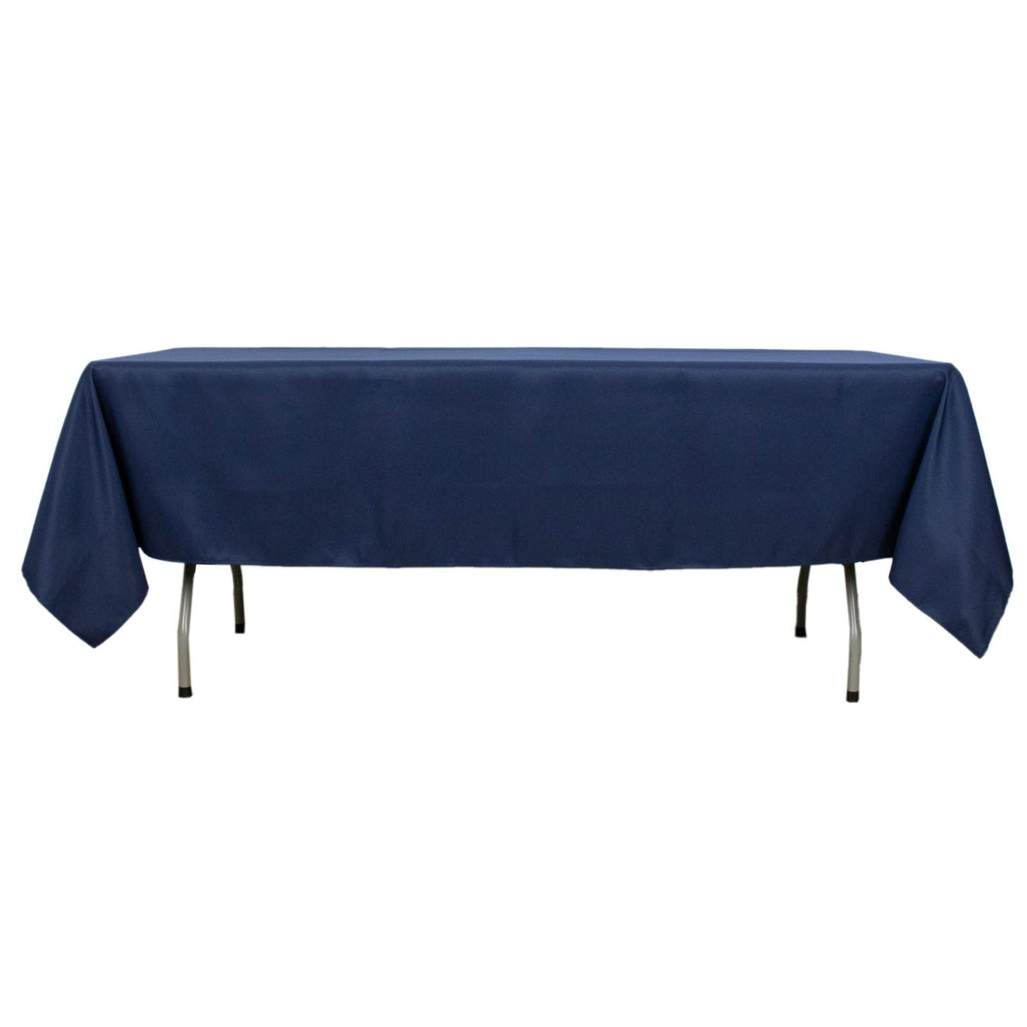 60x102inch Navy Blue 200 GSM Seamless Premium Polyester Rectangular Tablecloth