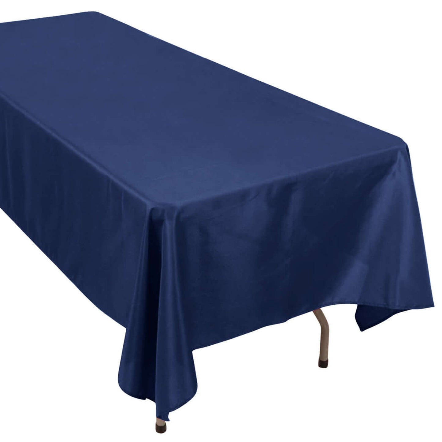 60x102inch Navy Blue 200 GSM Seamless Premium Polyester Rectangular Tablecloth