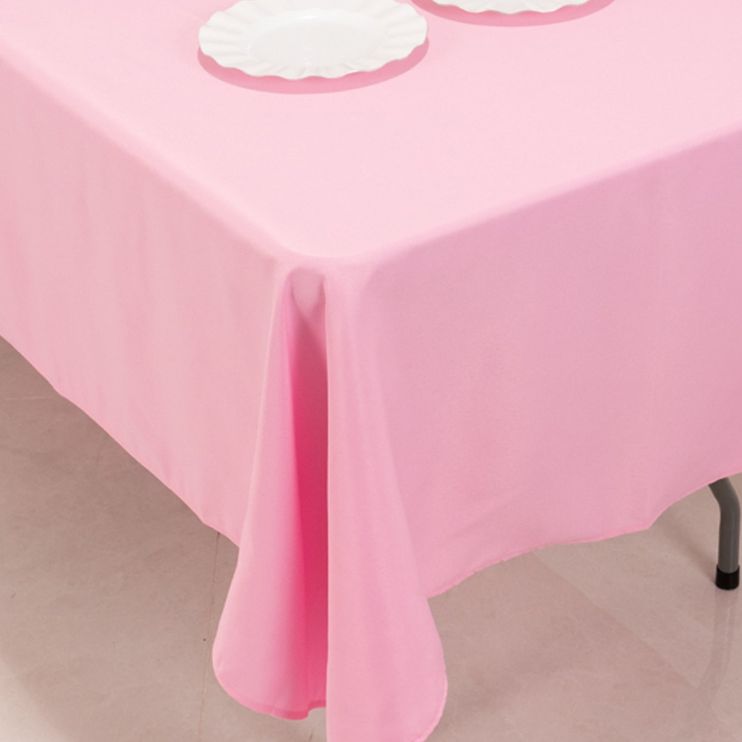 60"x102" Pink Premium Polyester Rectangular Tablecloth - 220GSM