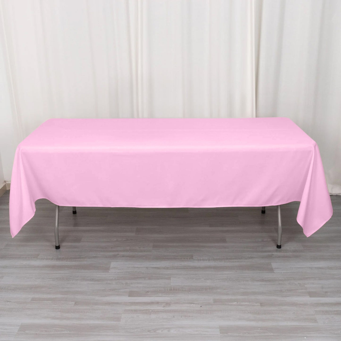 60"x102" Pink Premium Polyester Rectangular Tablecloth - 220GSM