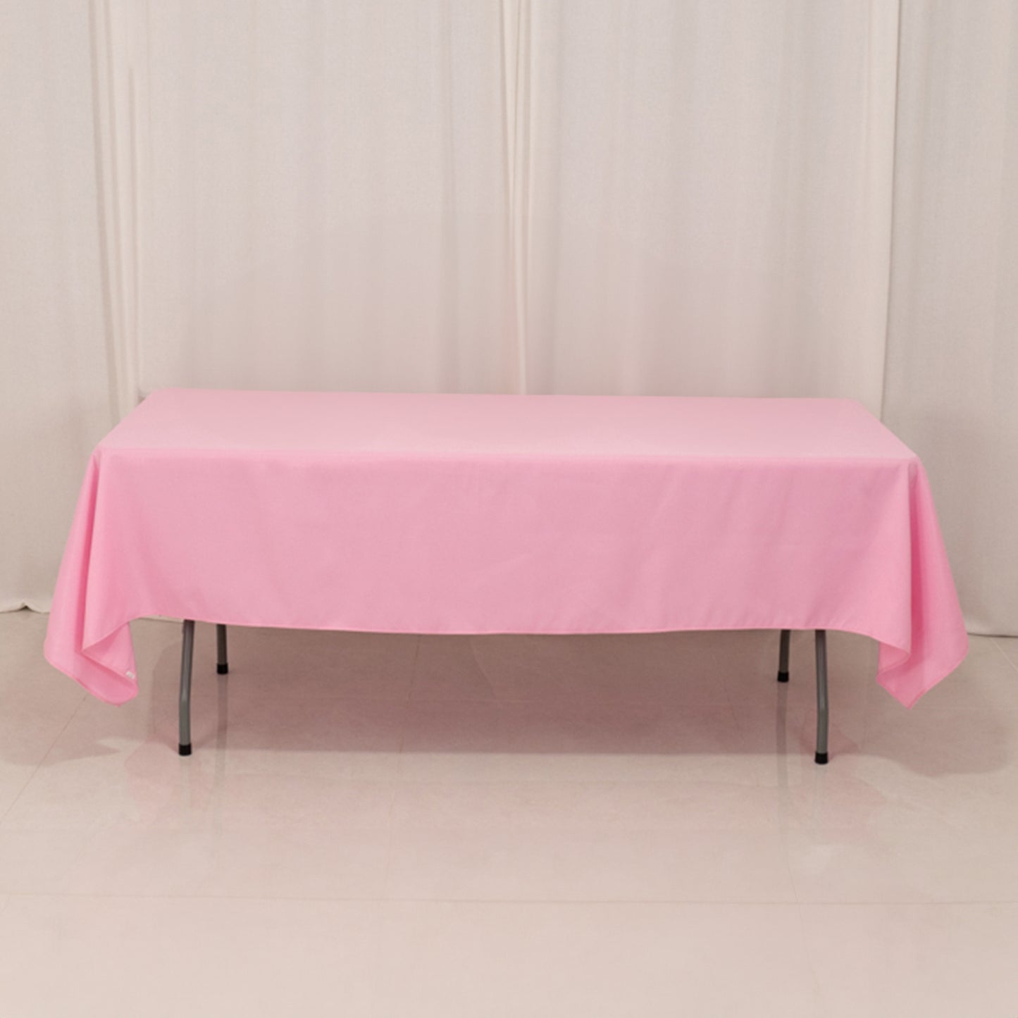 60"x102" Pink Premium Polyester Rectangular Tablecloth - 220GSM